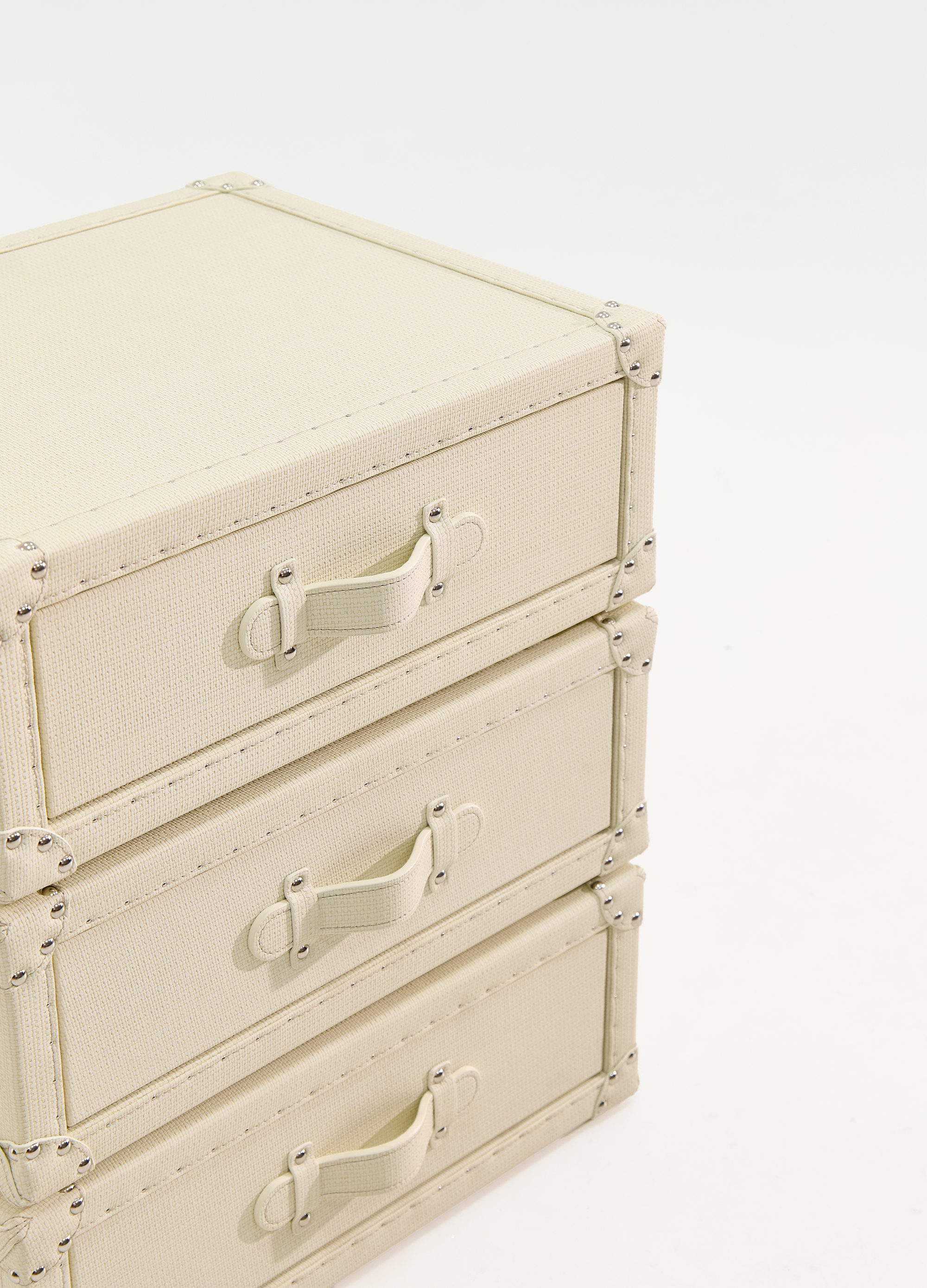 Cuir Luxe Rotating Cabinet - Beige