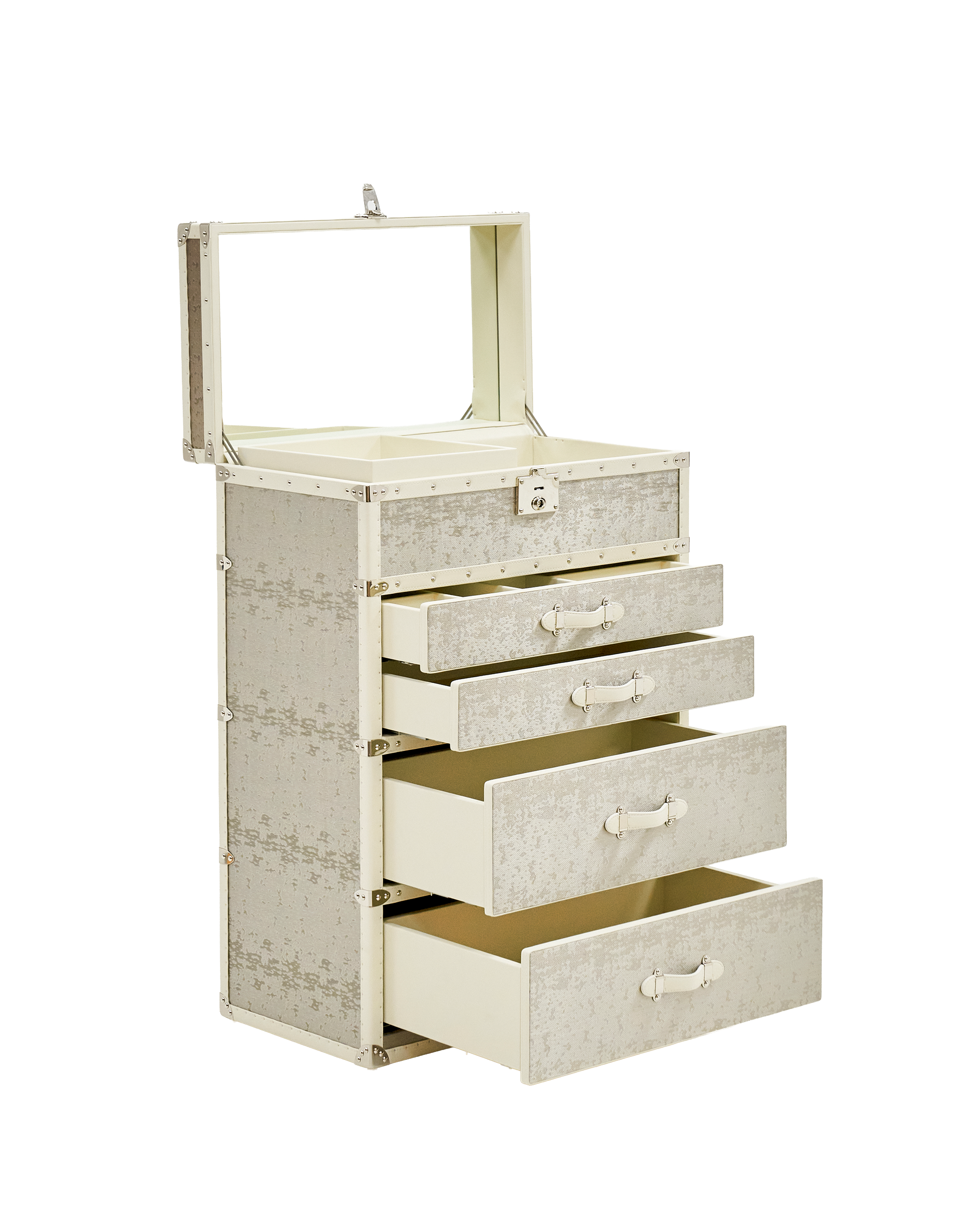 Aurum Loom Jewelry Trunk - Pearl White