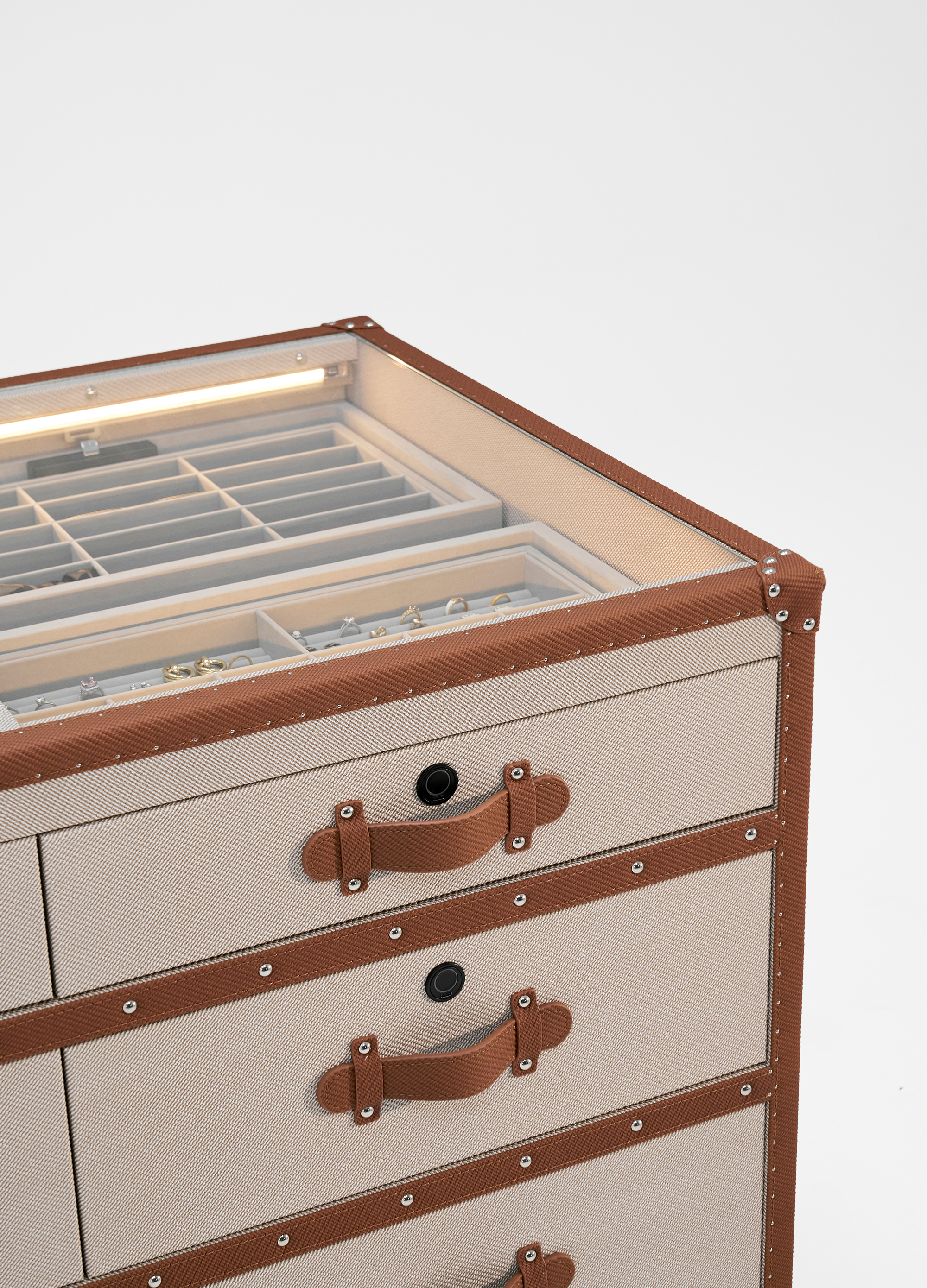 Heritage Luxe Display Island - Beige & Brown