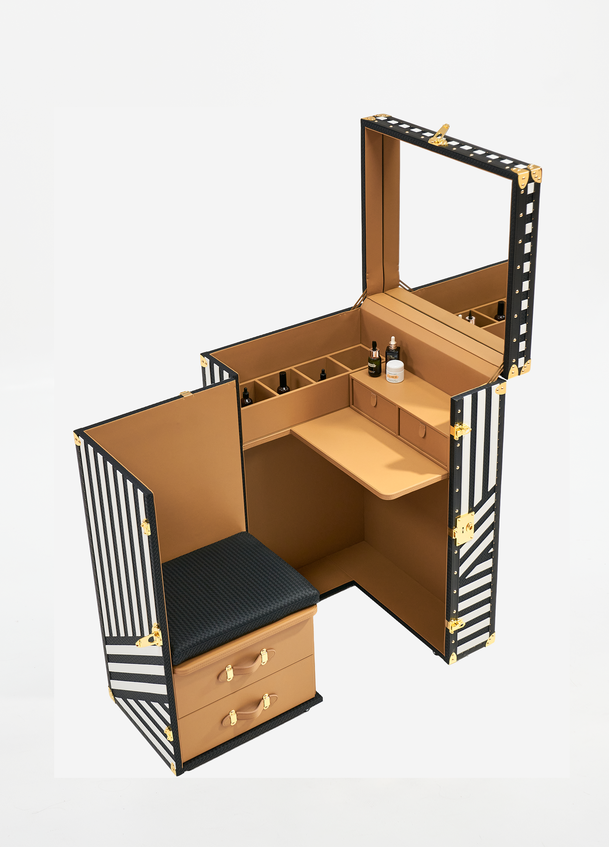 Heritage Luxe Vanity Cabinet - Monochrome Majesty