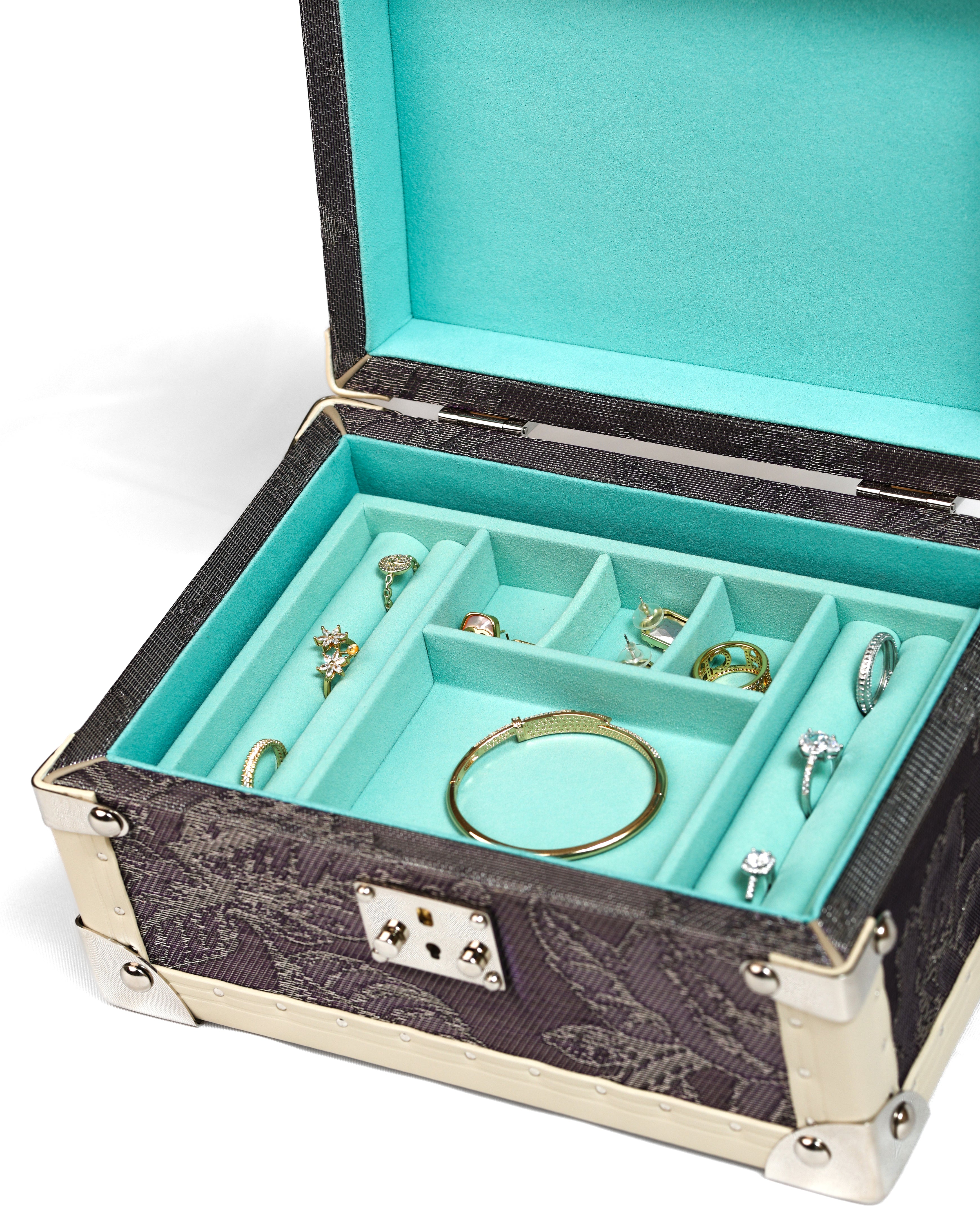 Aurum Wire · The Timeless Jewelry Box - Aubergine Floral Weave