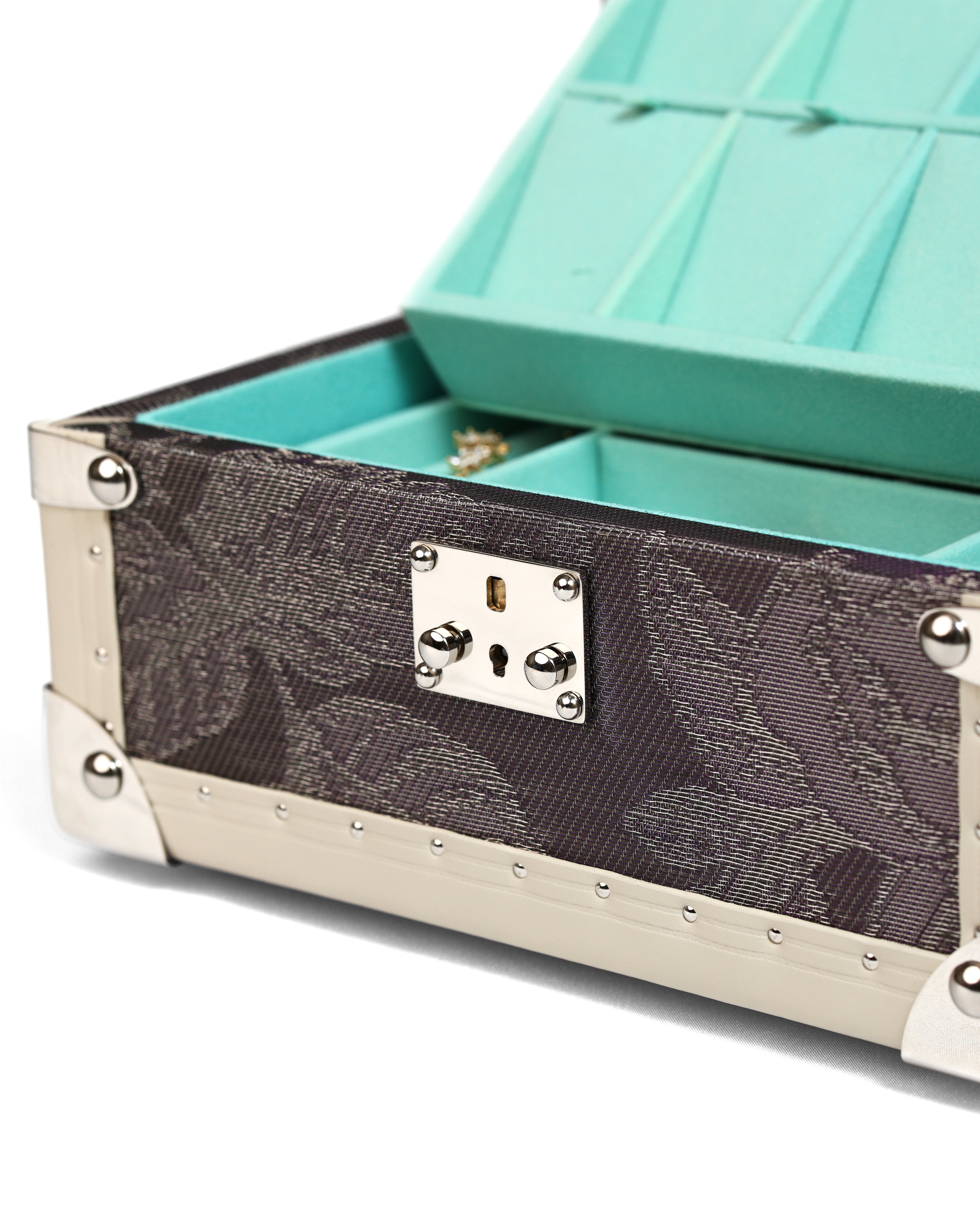Aurum Wire · The Timeless Jewelry Box - Aubergine Floral Weave