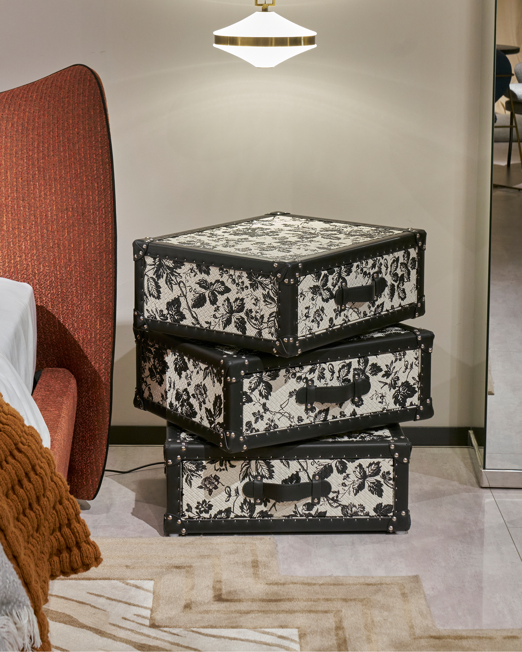 Heritage Luxe Rotating Cabinet - Monochrome Rotating Side