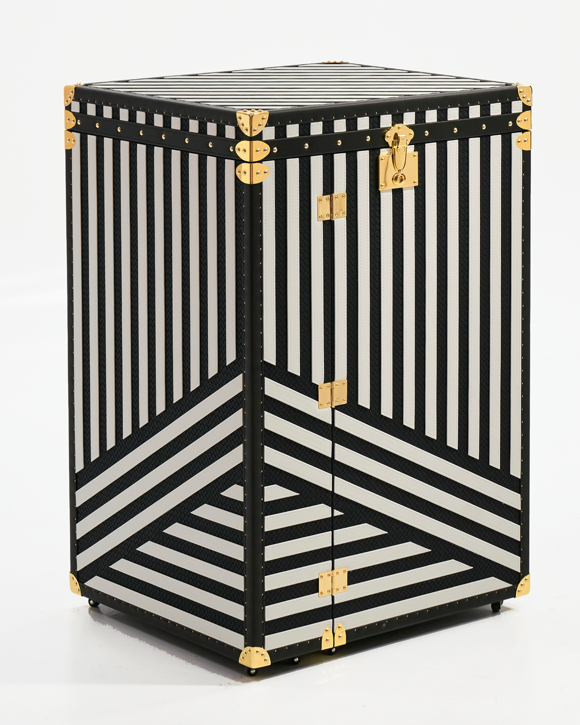 Gold hardware texture detail on the SIRAE monochrome majesty vanity cabinet