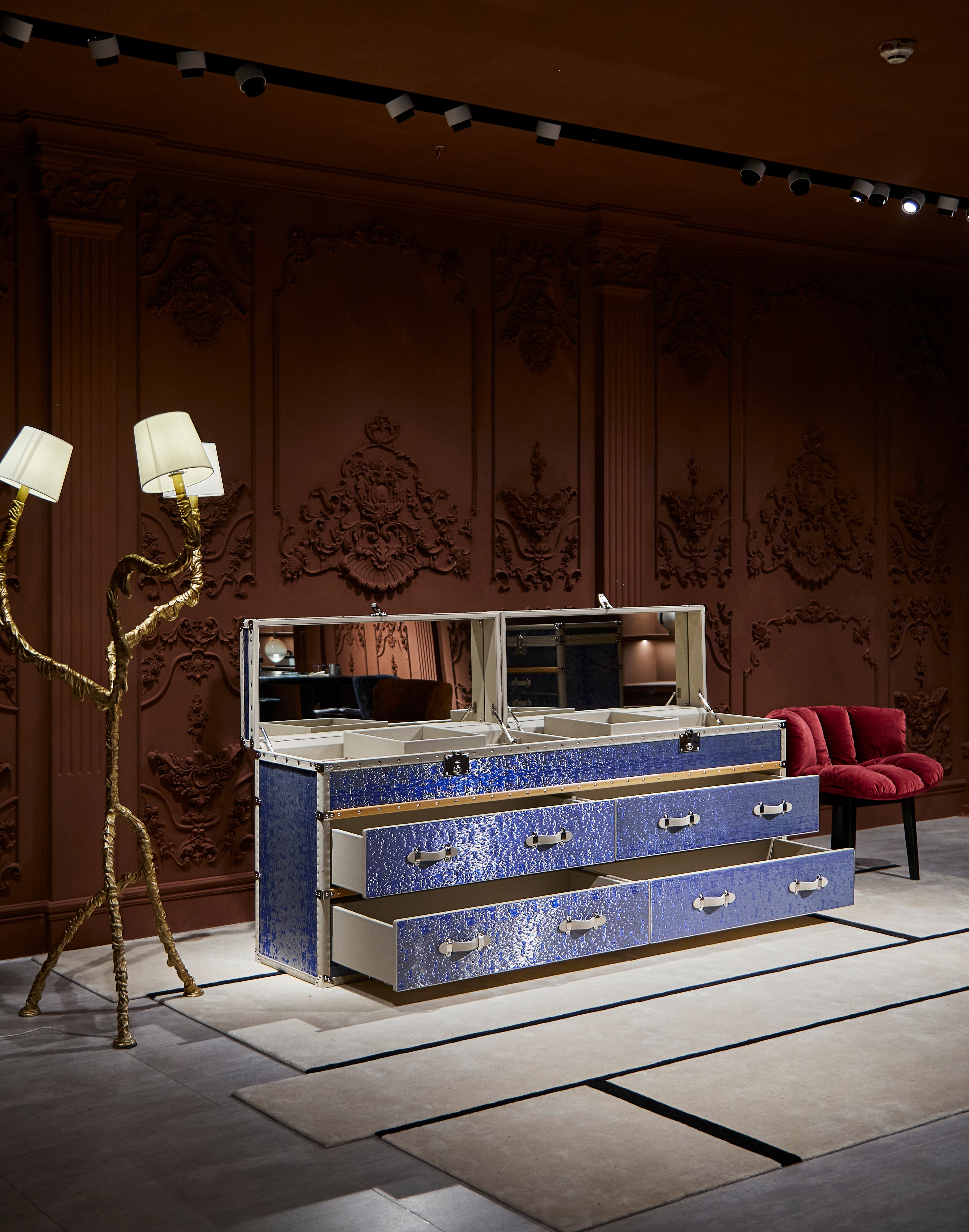 Aurum Loom Side Cabinet - Azure Blue
