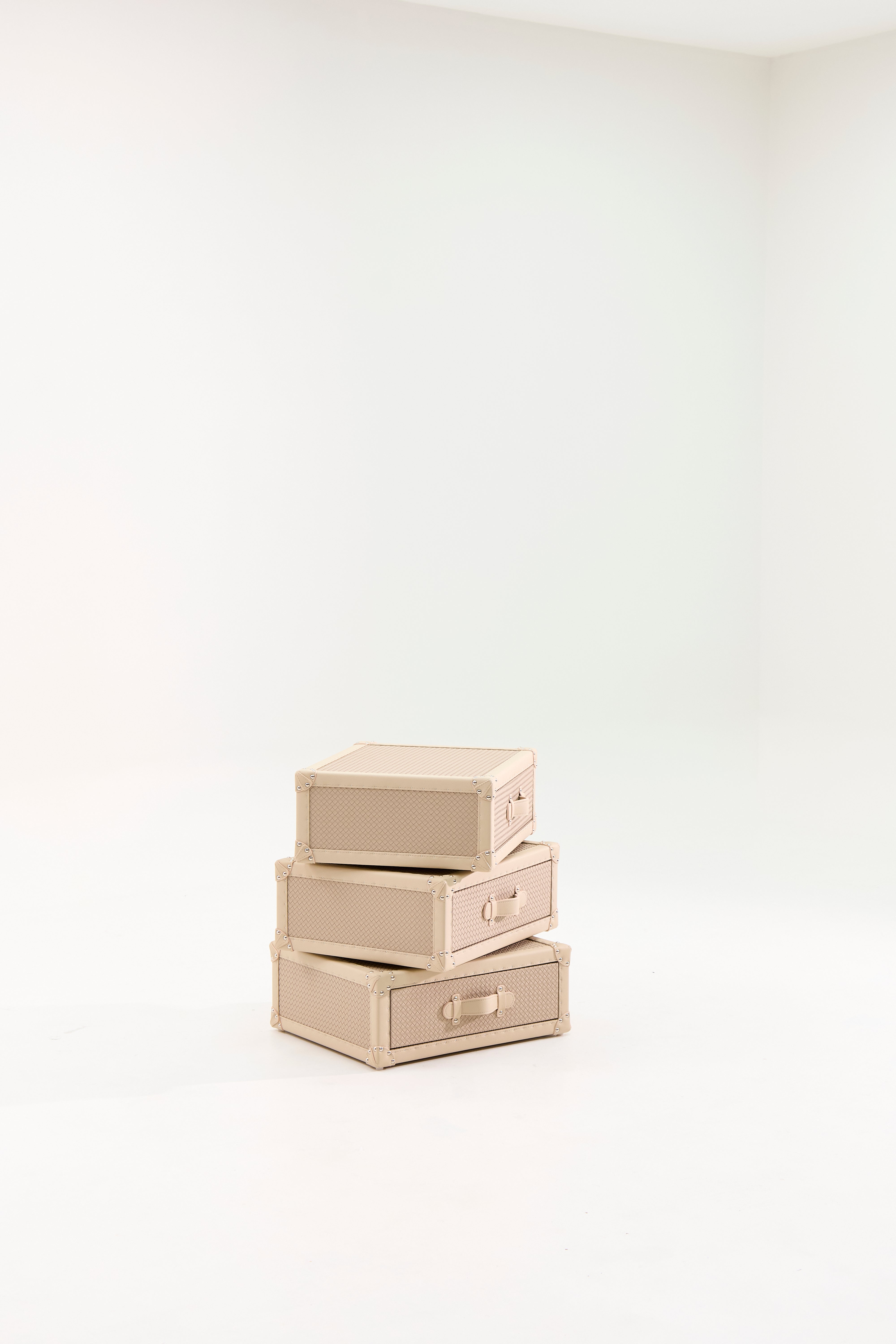 Cuir Luxe Rotating Cabinet - Cream