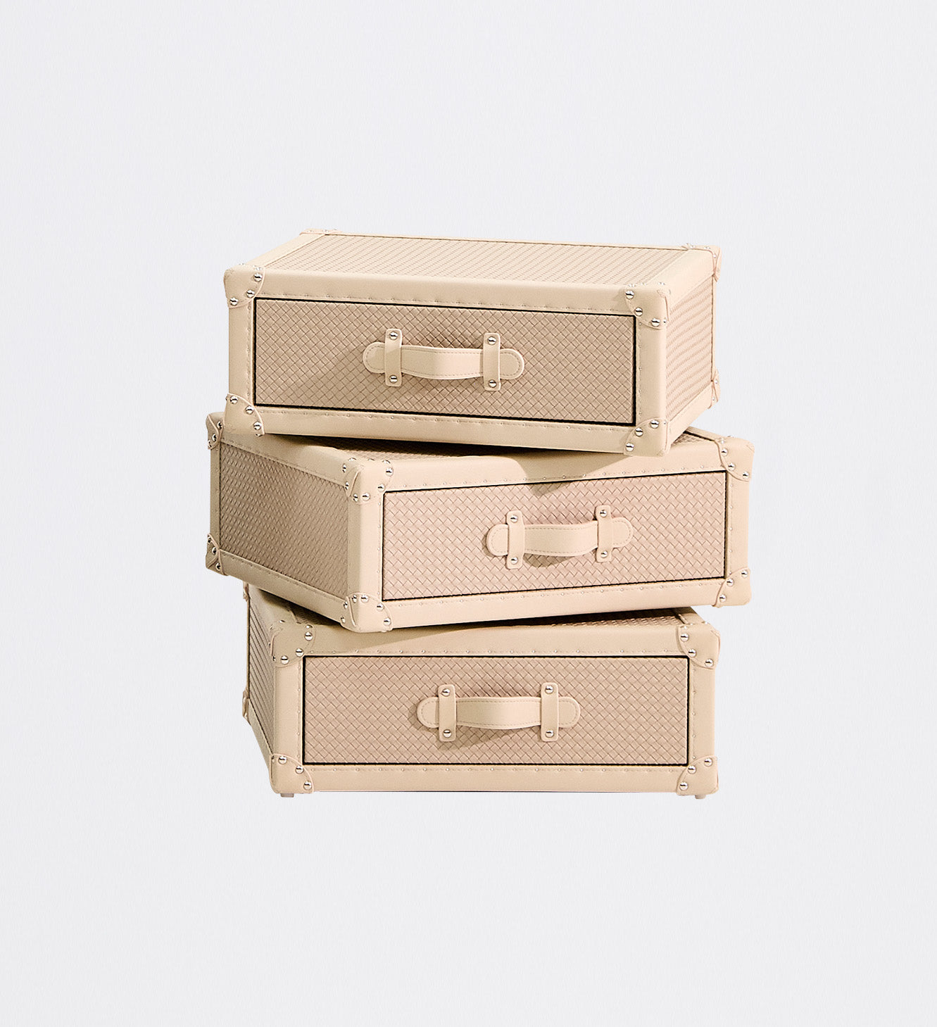 Cuir Luxe Rotating Cabinet - Cream