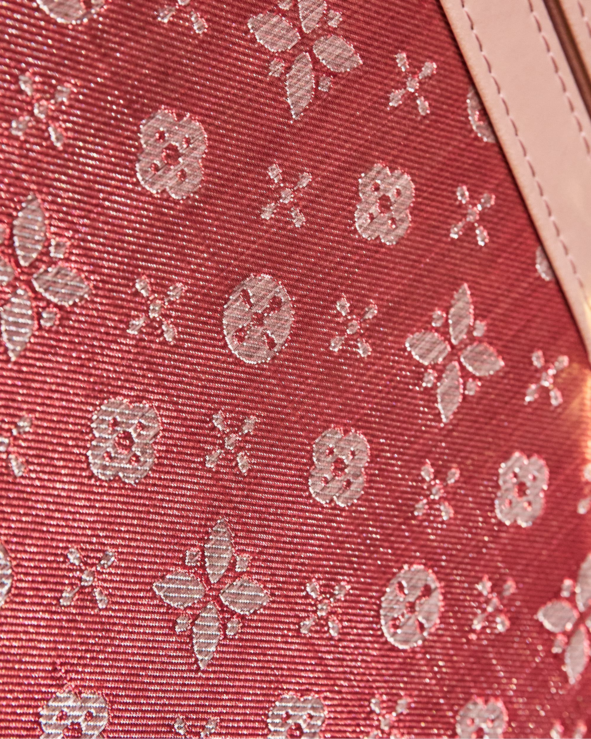 Velvet-lined interior of the blossom pink microfiber leather tea bar cabinet, SIRAE Dubai