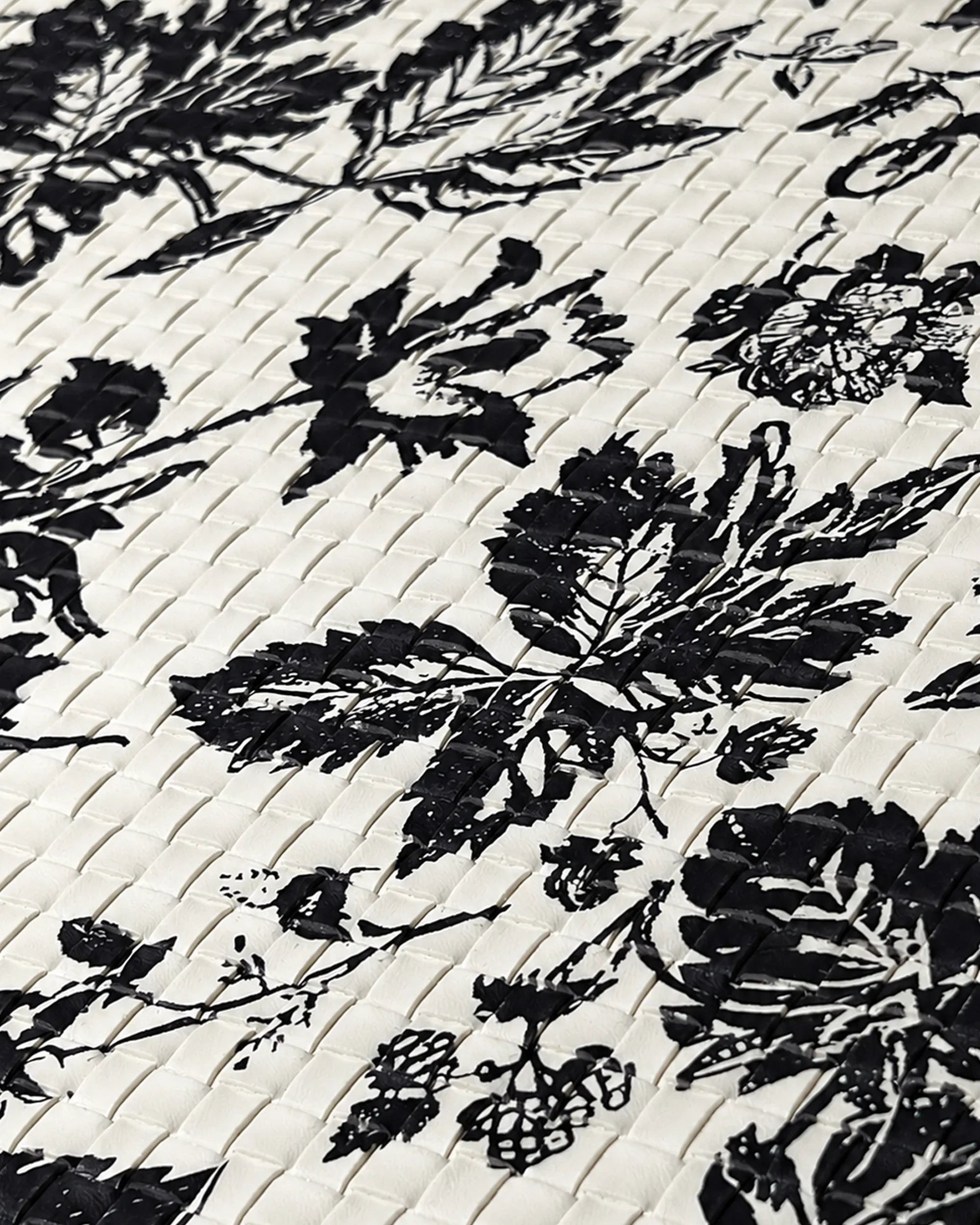 Full-grain leather texture detail on the monochrome dresser, Heritage Print, SIRAE Casa Dubai