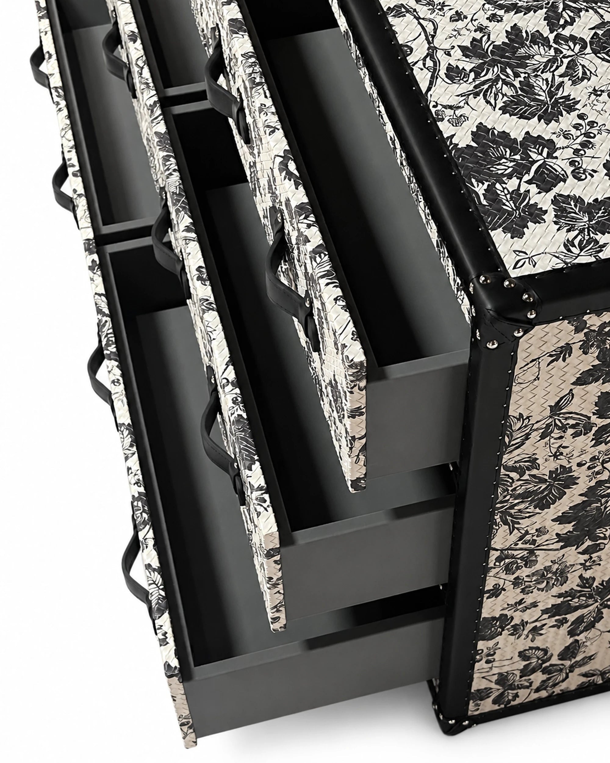 Monochrome leather dresser styled in a luxury Dubai interior, Heritage Print, SIRAE Casa
