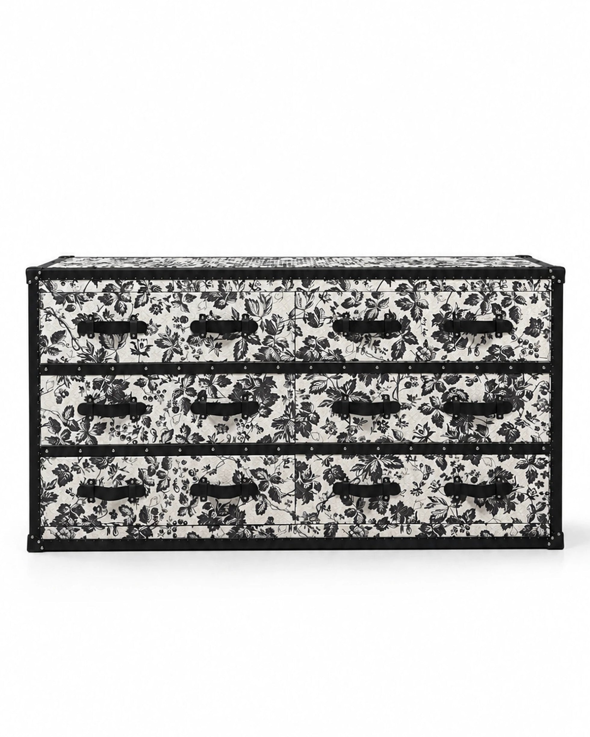 Monochrome leather chest of drawers and dresser, Heritage Print, SIRAE Casa Dubai
