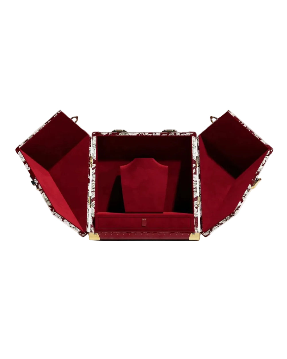 Heritage Leather · The Maison Necklace Trunk - Crimson Bloom