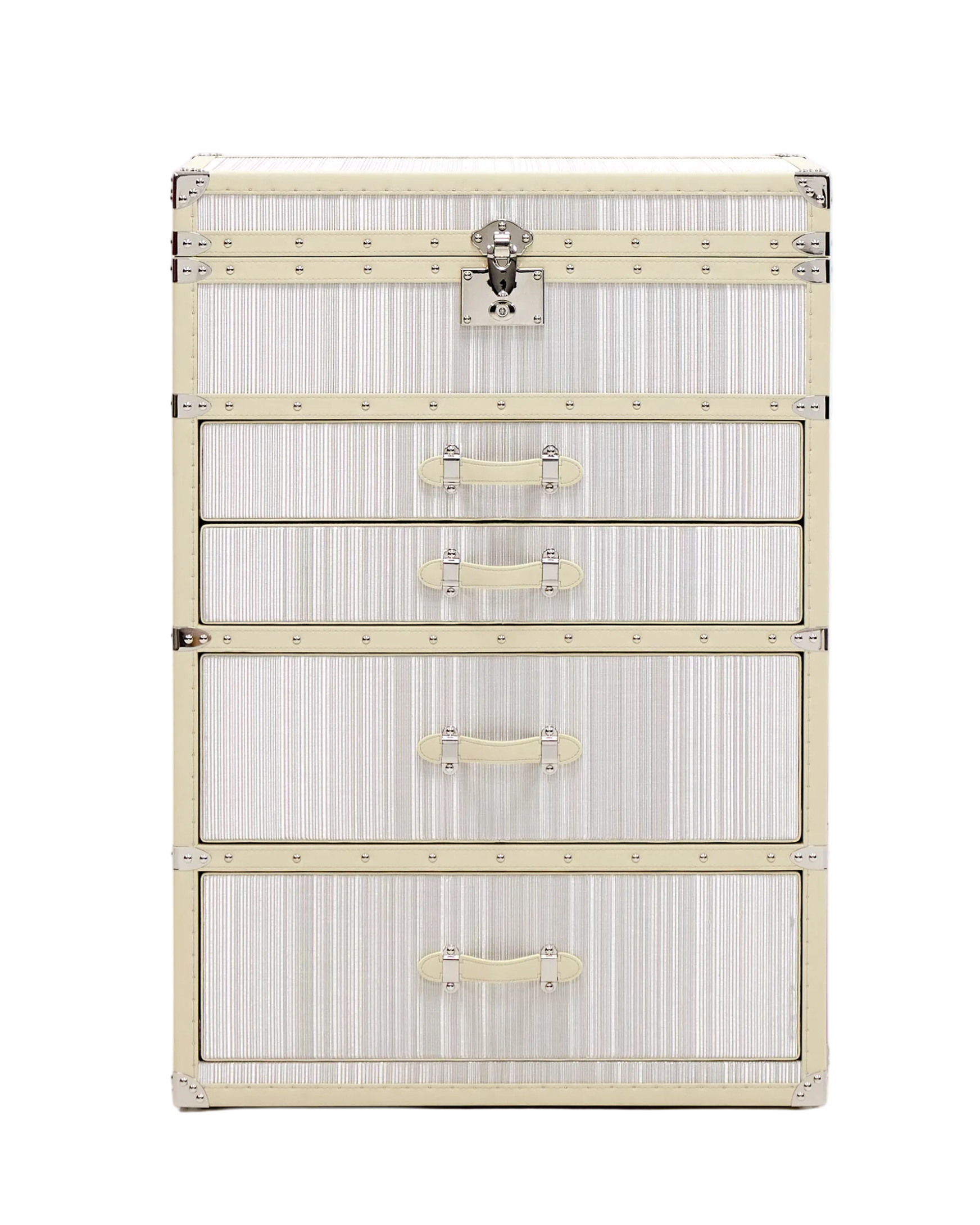 Open view of the drifting silver copper wire jewelry cabinet, Aurum Wire, SIRAE Casa Dubai