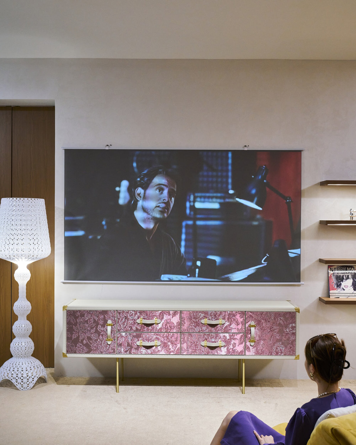 Hardware and finish detail on the blush bloom console cabinet and sideboard, SIRAE Dubai