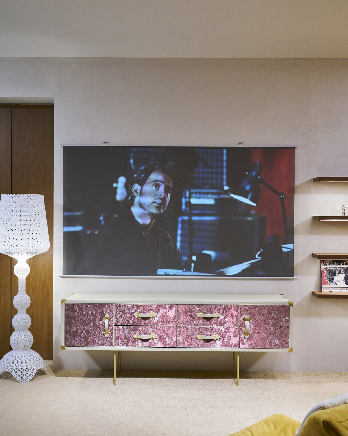 Fitted interior of the blush bloom console cabinet and sideboard, SIRAE Dubai