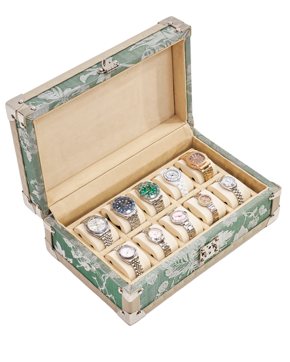 Aurum Wire · Deluxe 10 Watch Case - Meadow Floral