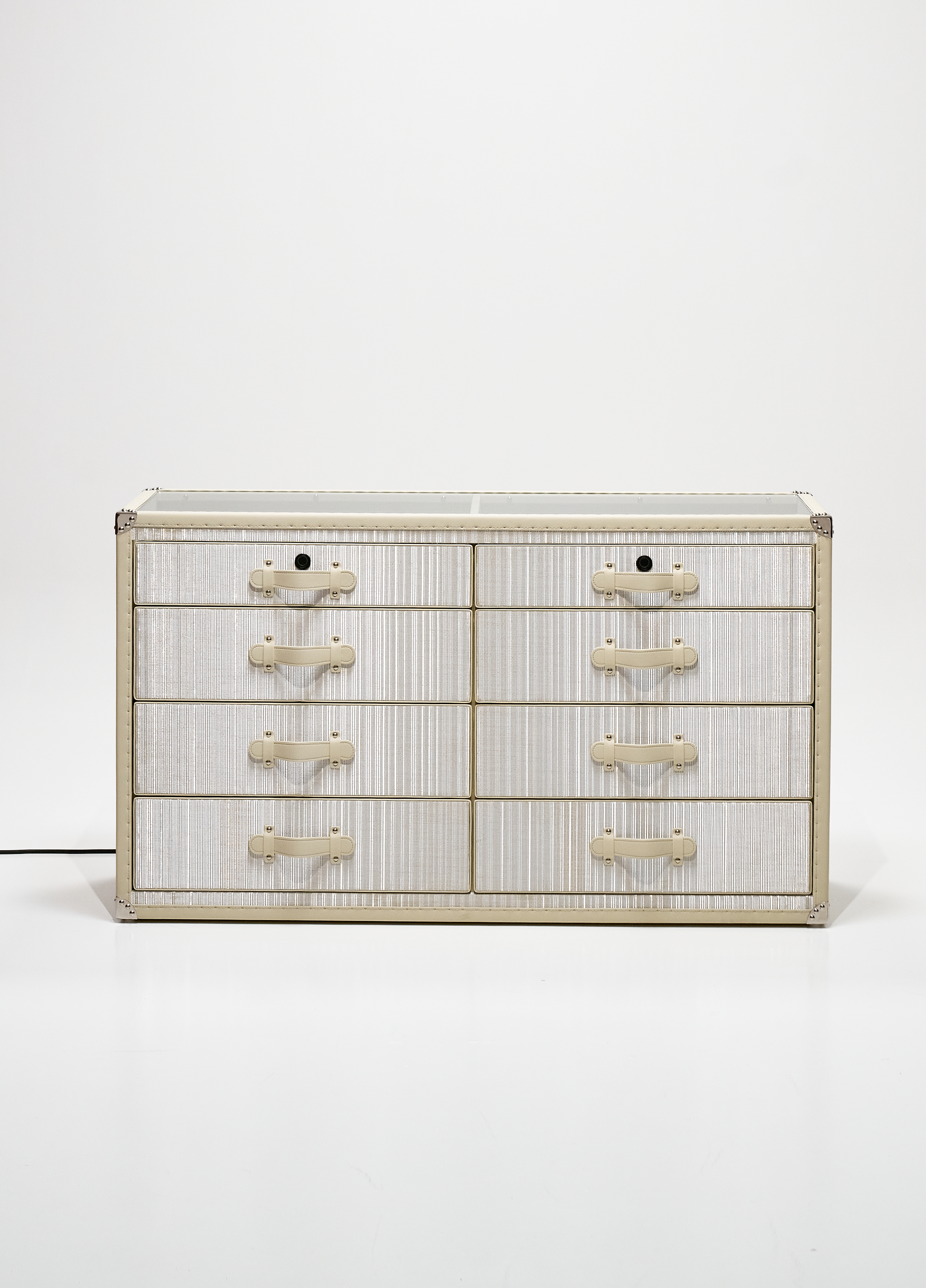 Aurum Loom Side Cabinet - Frosted Silver