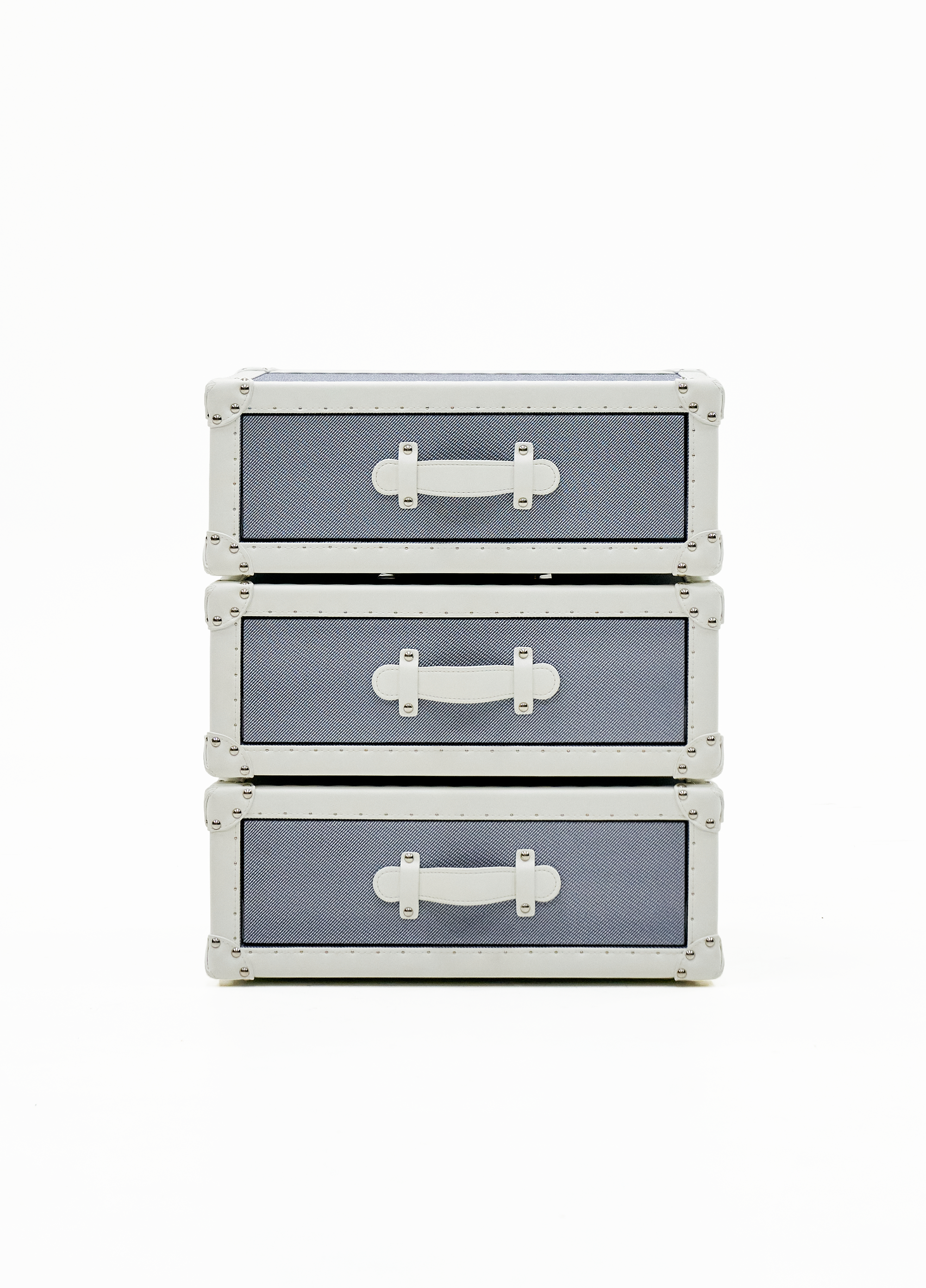 Cuir Luxe Rotating Cabinet - Blue & White