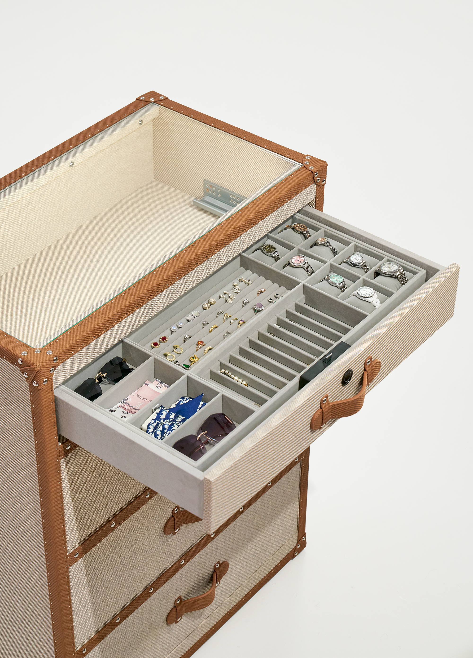 Heritage Luxe Side Cabinet - Beige & Brown