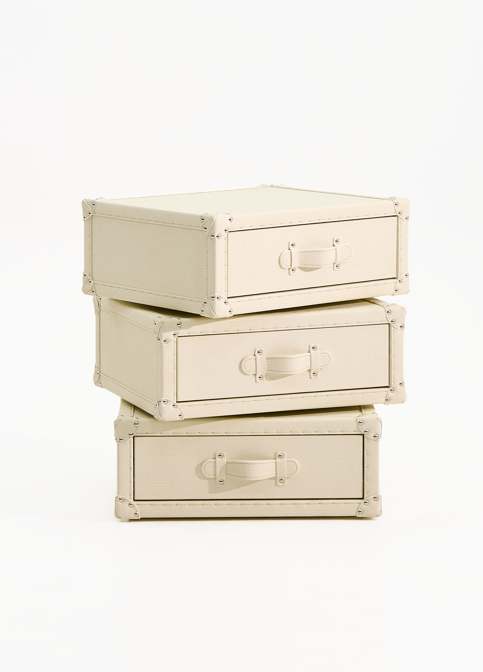 Cuir Luxe Rotating Cabinet - Beige