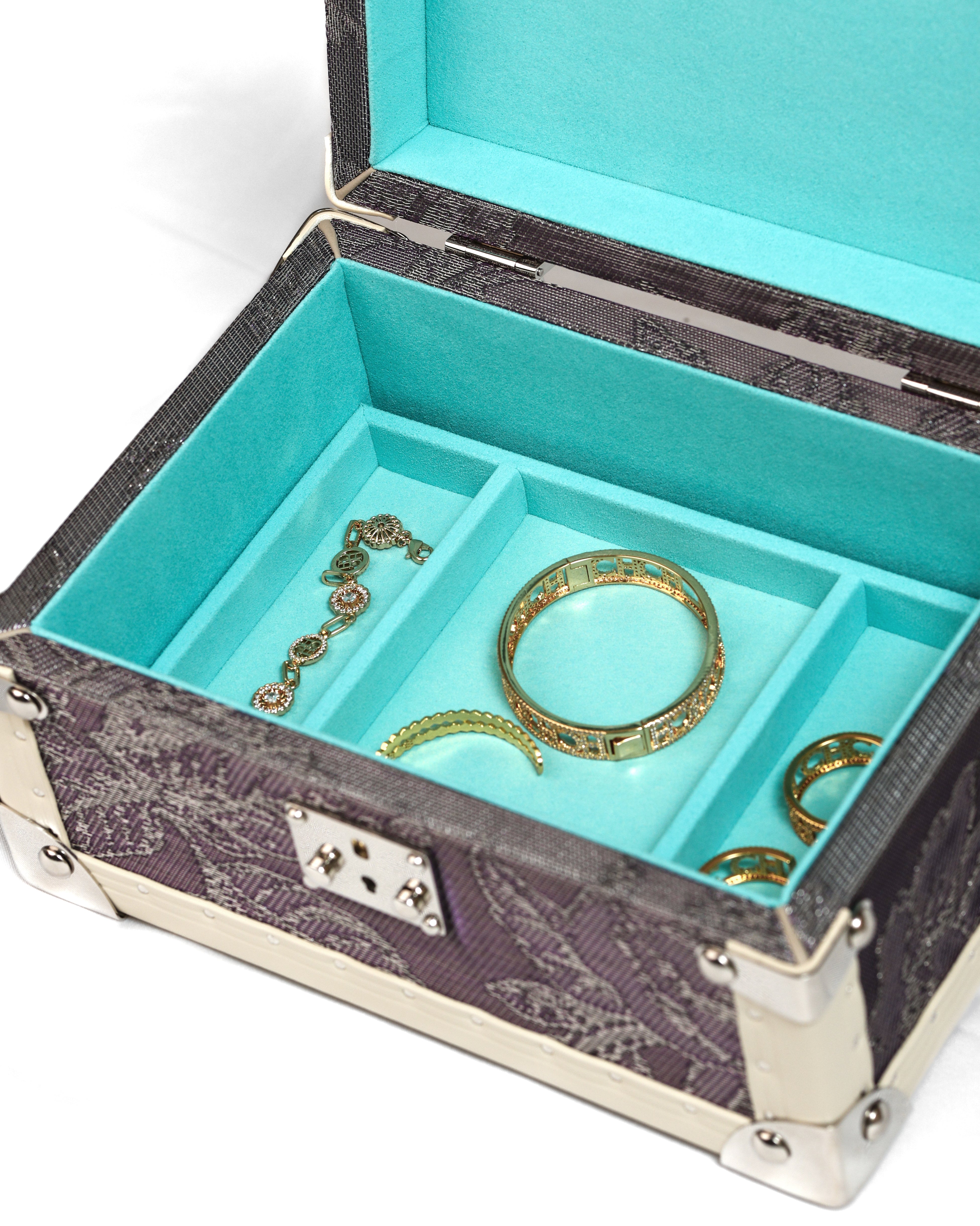 Aurum Wire · The Timeless Jewelry Box - Aubergine Floral Weave