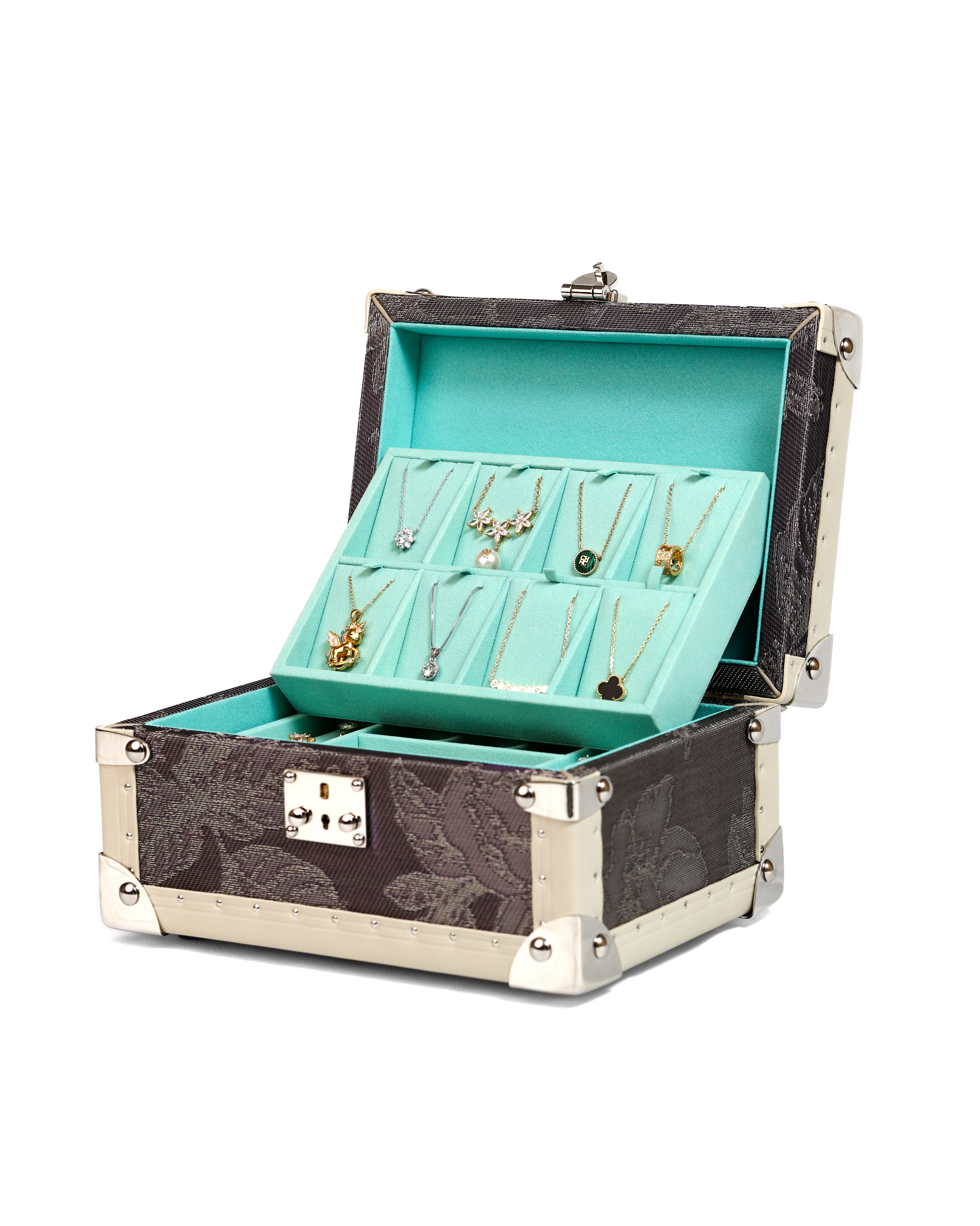 Aurum Wire · The Timeless Jewelry Box - Aubergine Floral Weave