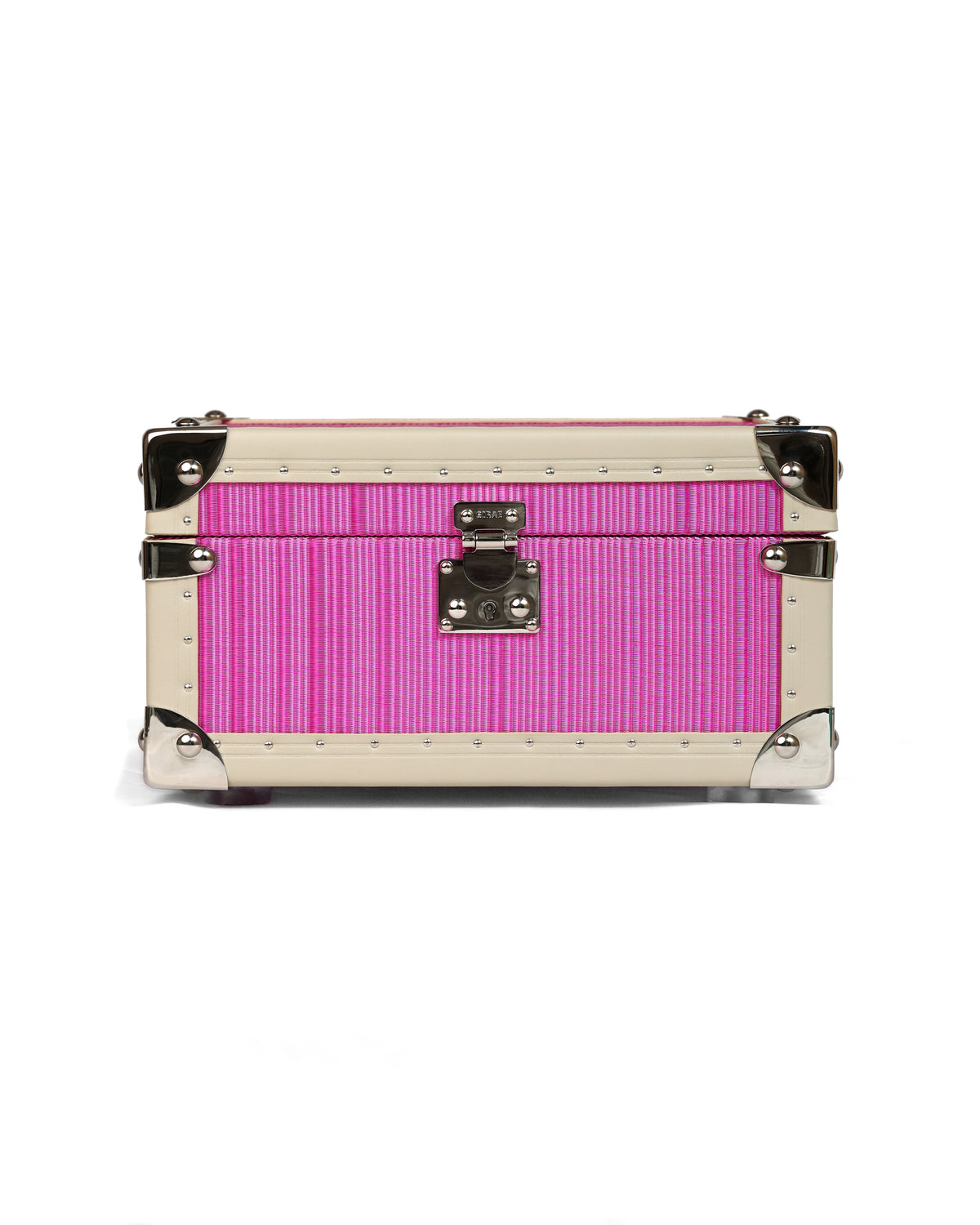 Closed Grand Reserve cigar humidor trunk in Fuchsia Pink