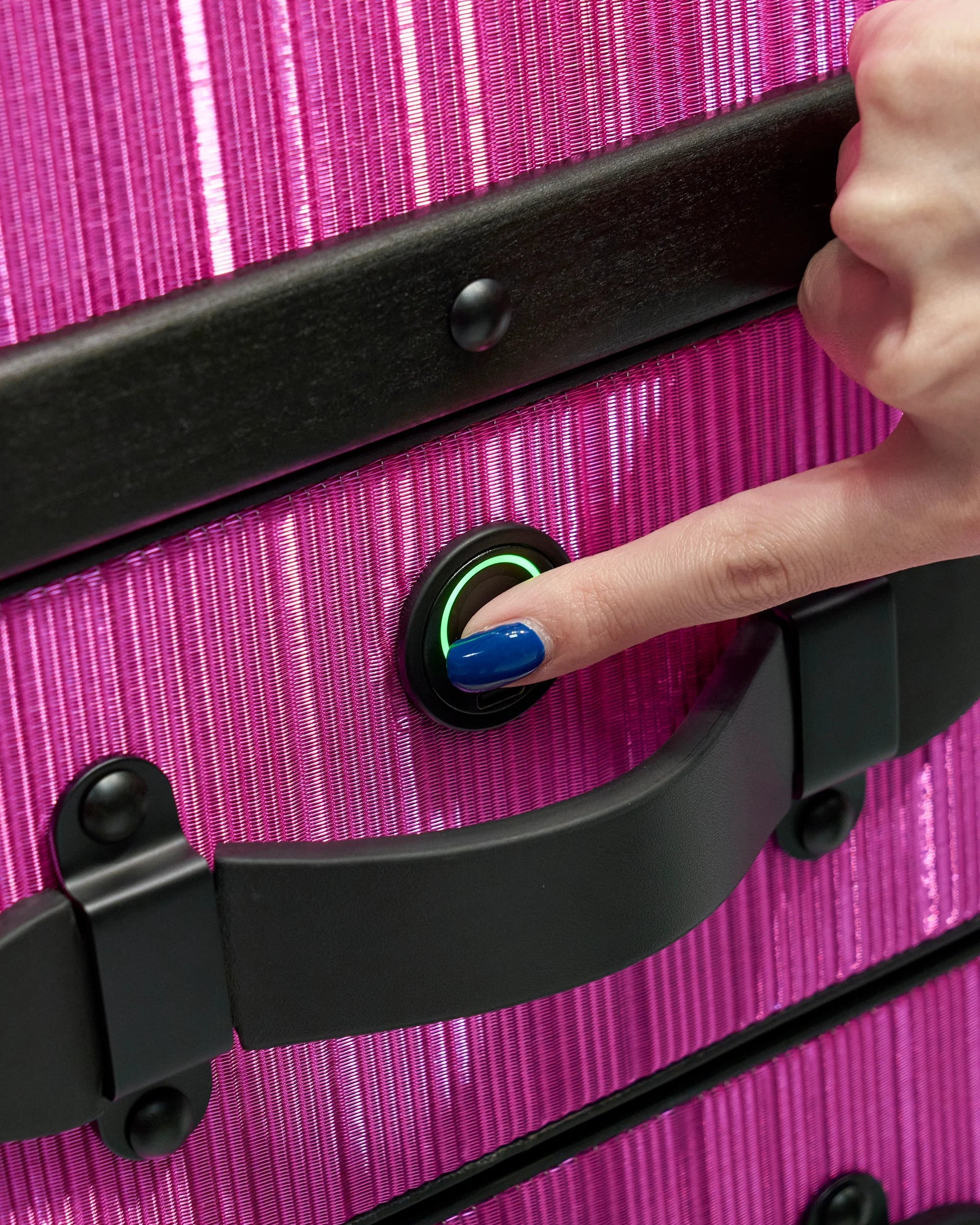 Velvet-lined interior of the SIRAE Aurum Loom rose mirage jewelry trunk, styled for luxury storage
