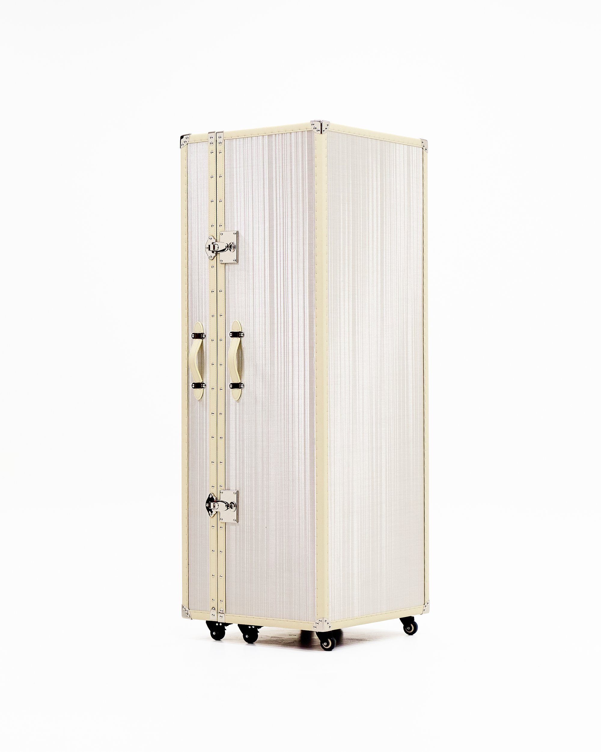 Copper wire texture detail on the SIRAE light gold vanity cabinet