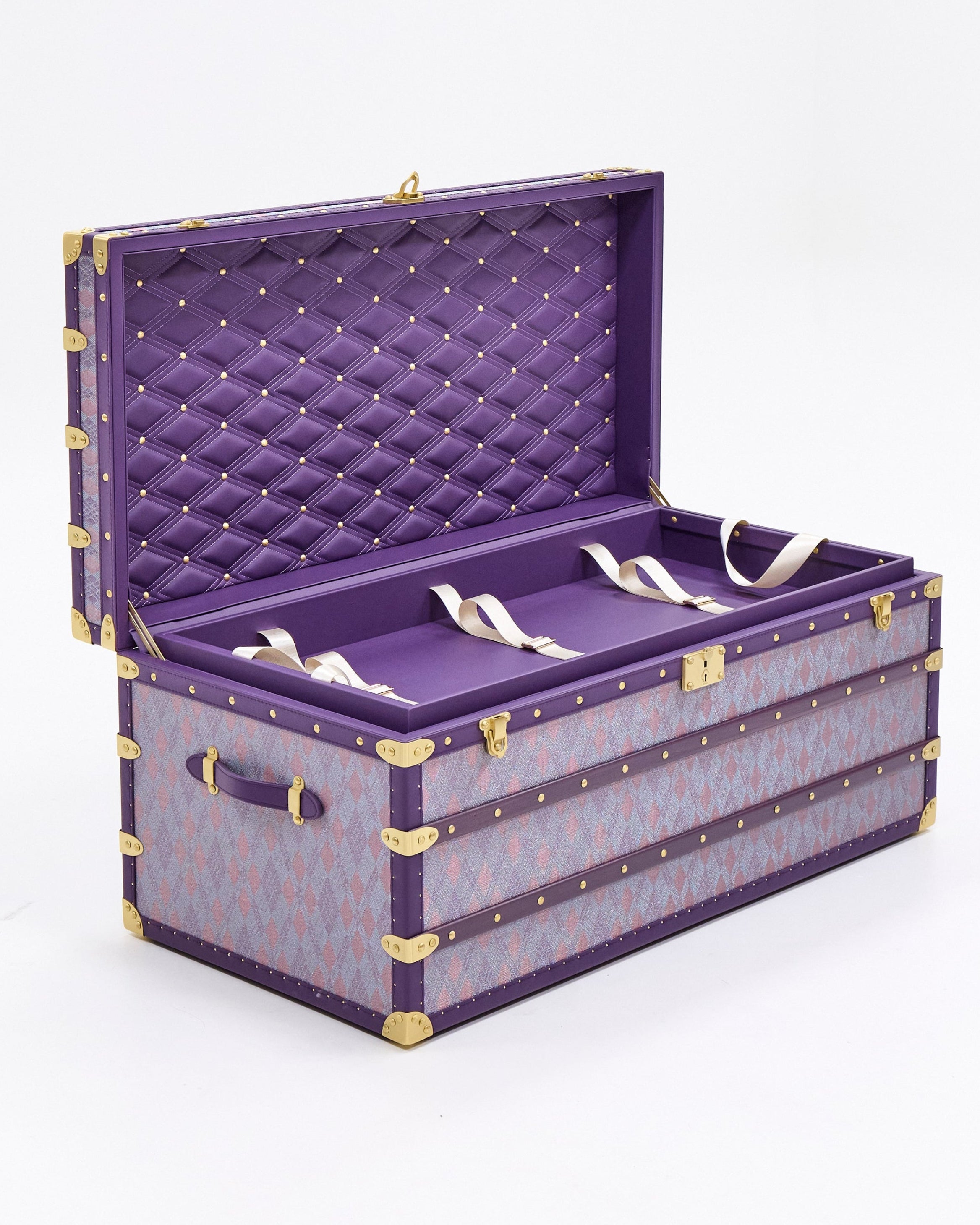 Open view of the royal amethyst metal coffee table by SIRAE Dubai