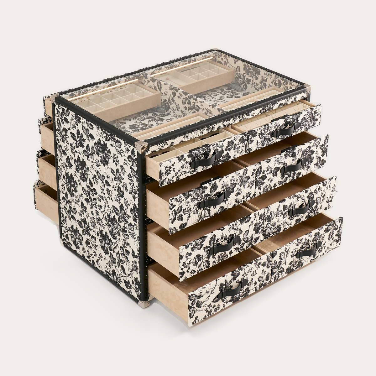 Heritage Leather · خزانة أدراج للمجوهرات Regent  - Monochrome Forest