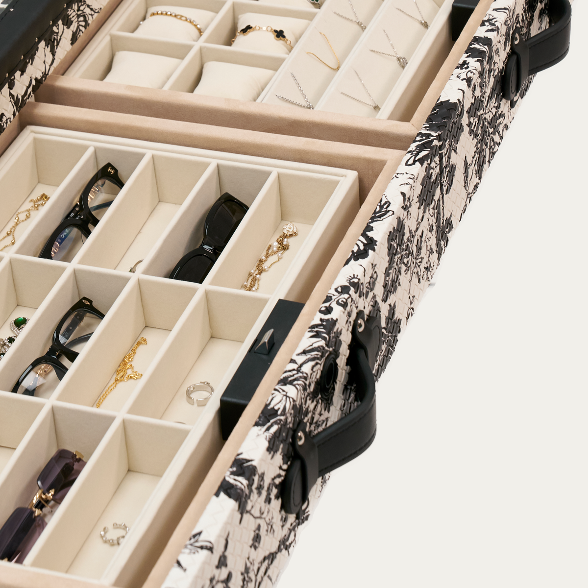 Heritage Leather · خزانة أدراج للمجوهرات Regent  - Monochrome Forest