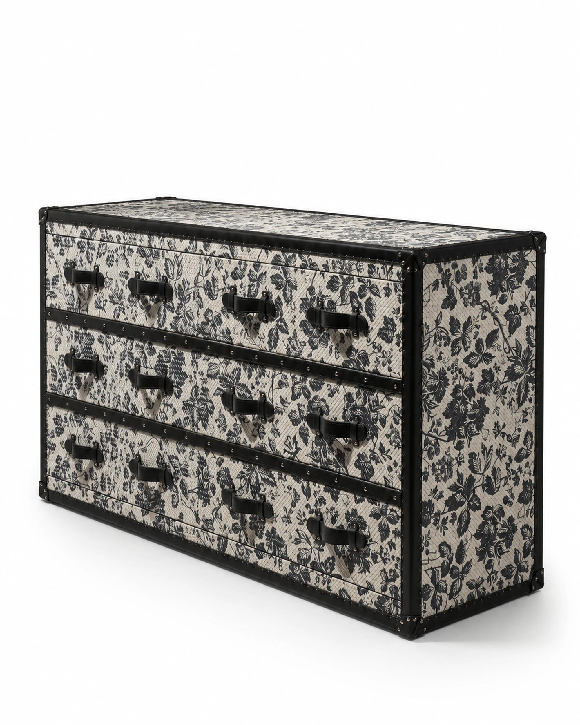 Velvet-lined interior of the SIRAE Heritage Luxe monochrome side cabinet, styled for luxury storage