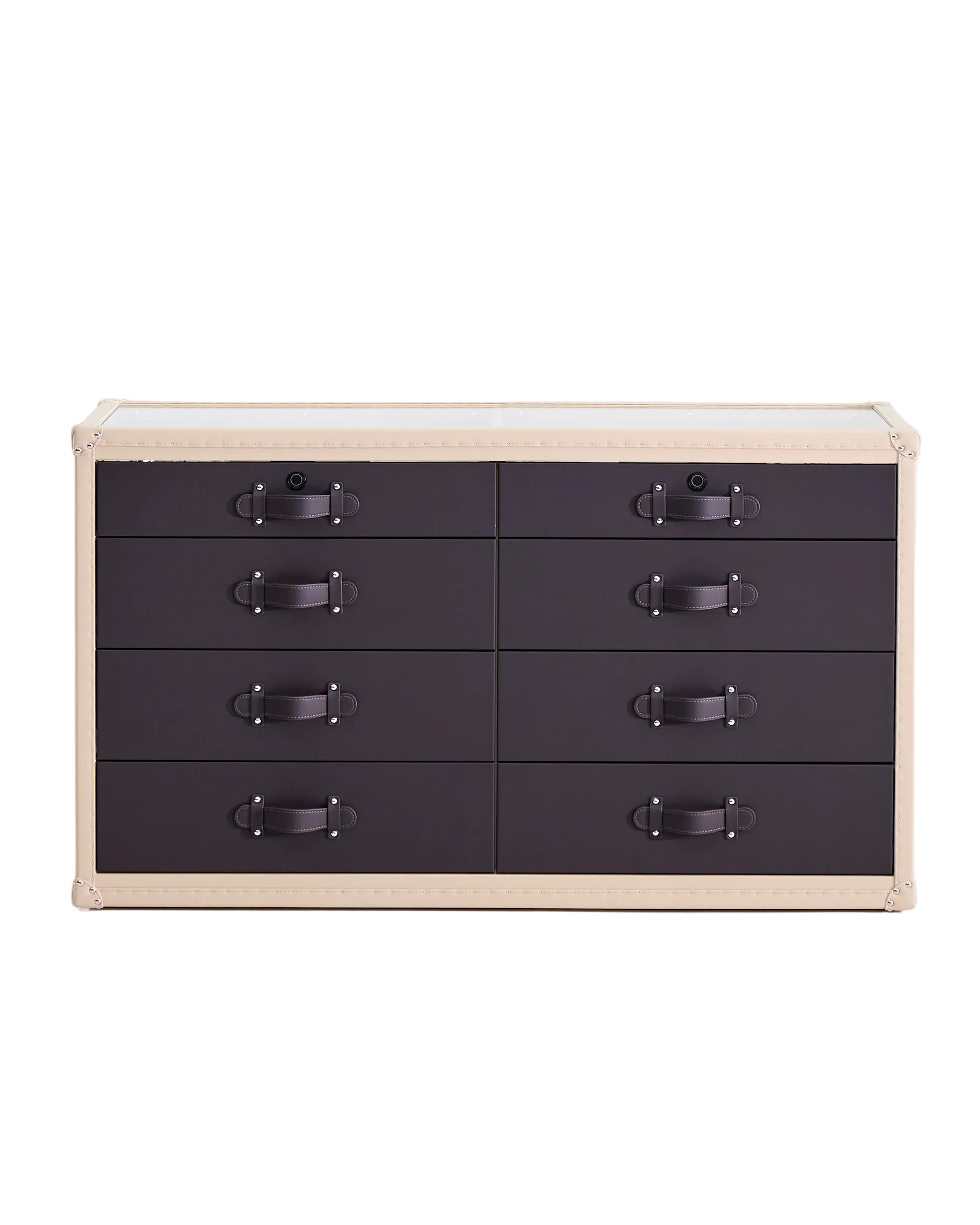 SIRAE Heritage Luxe side cabinet in noir & crème, Dubai luxury atelier