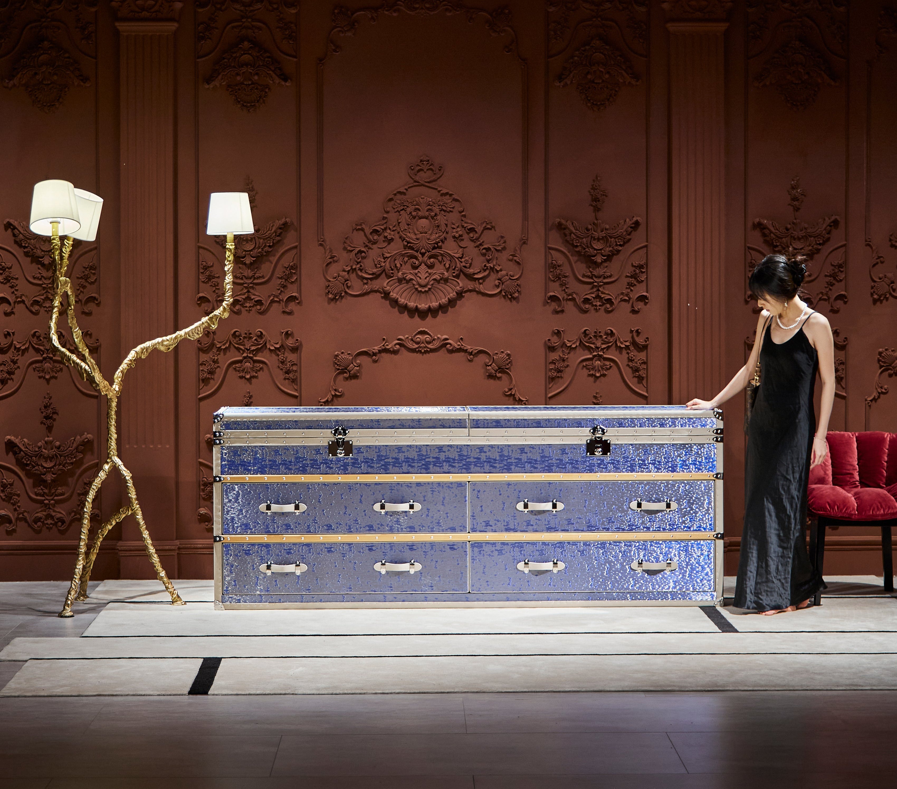 Aurum Loom Side Cabinet - Azure Blue
