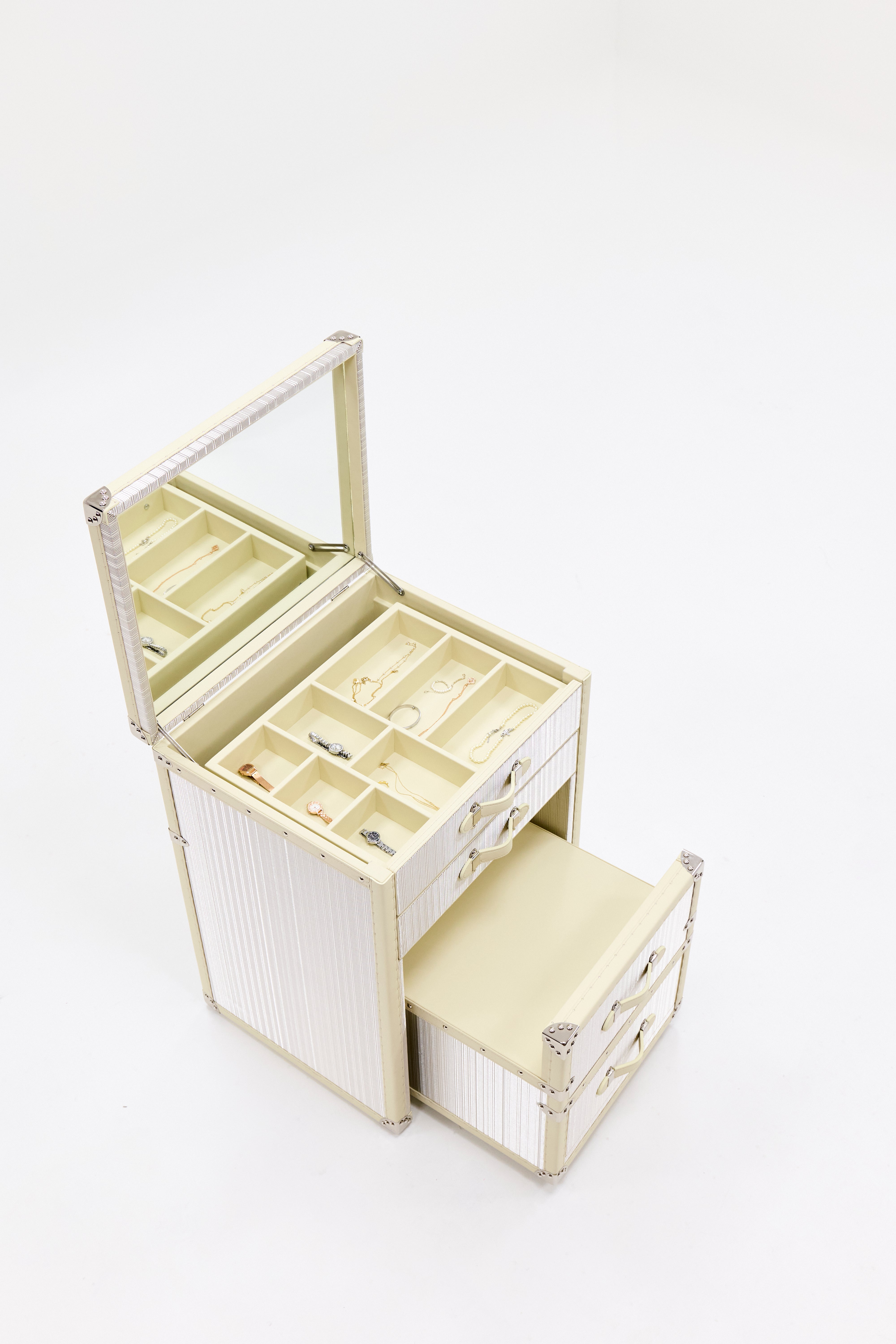 Aurum Loom Vanity Cabinet - Gilded White