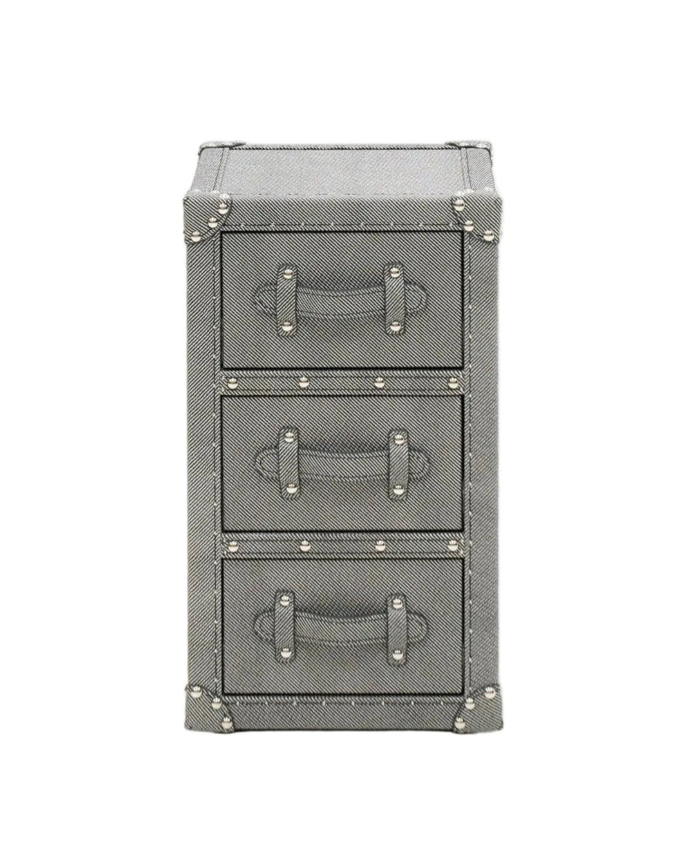 Heritage Leather · The Refined Bedside Cabinet - Grey
