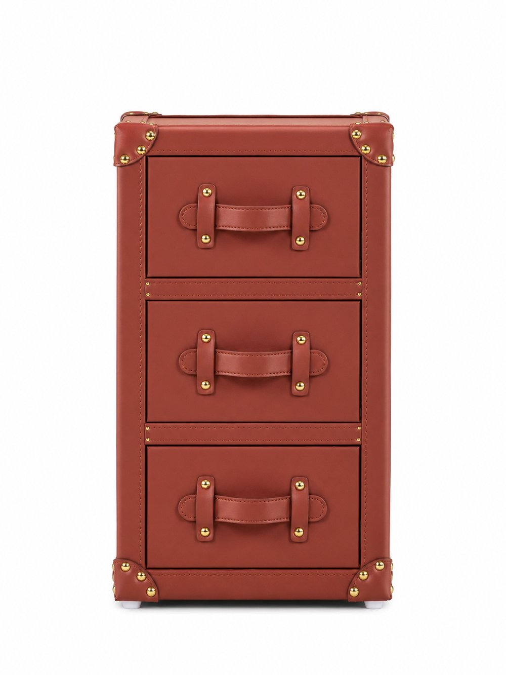 Heritage Leather · The Signature Bedside Cabinet - Terracotta