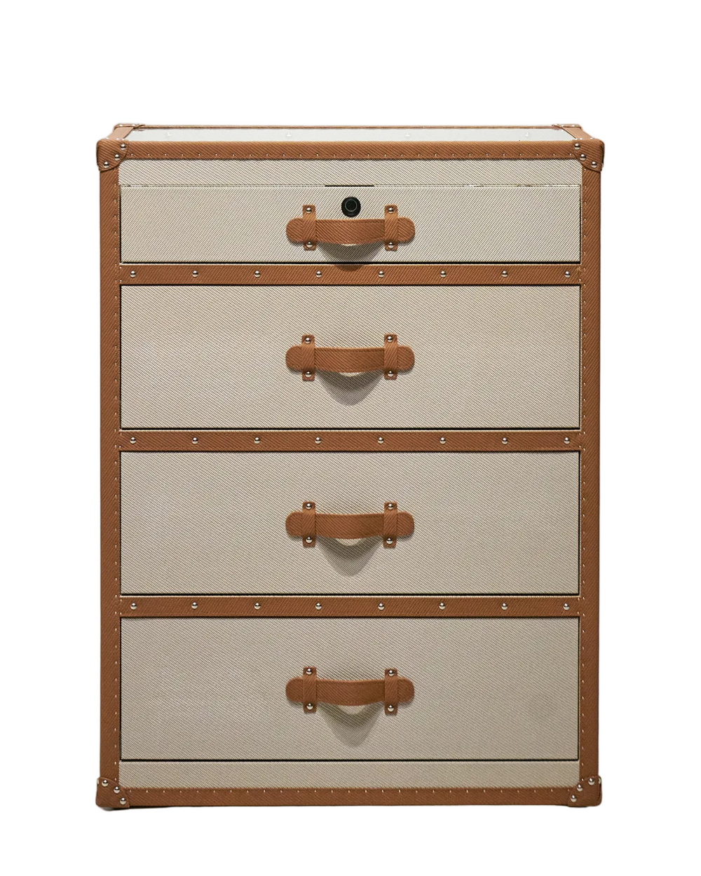 Heritage Leather · The Signature Display Tallboy - Beige & Brown