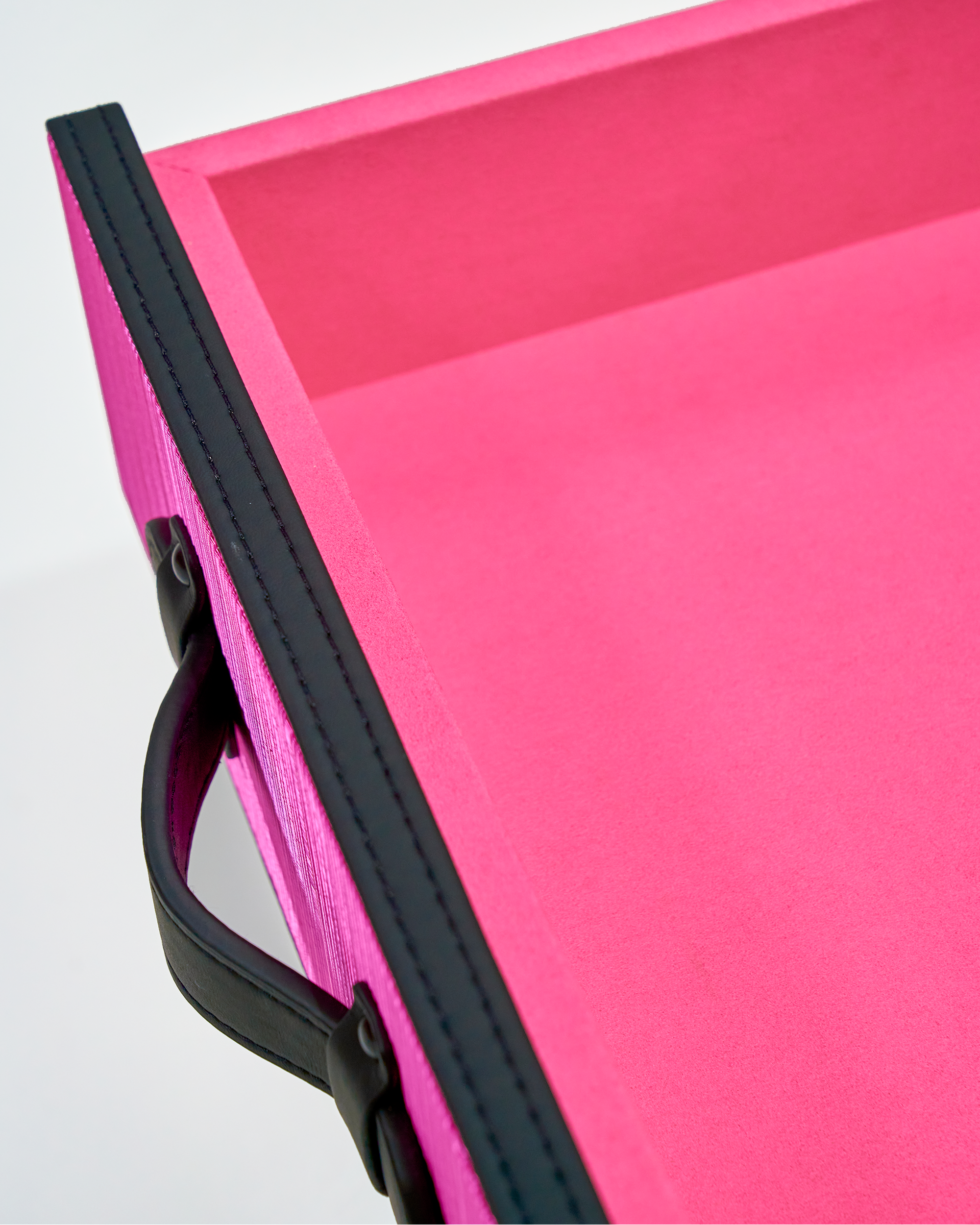 Open drawers of the Blossom Pink display island