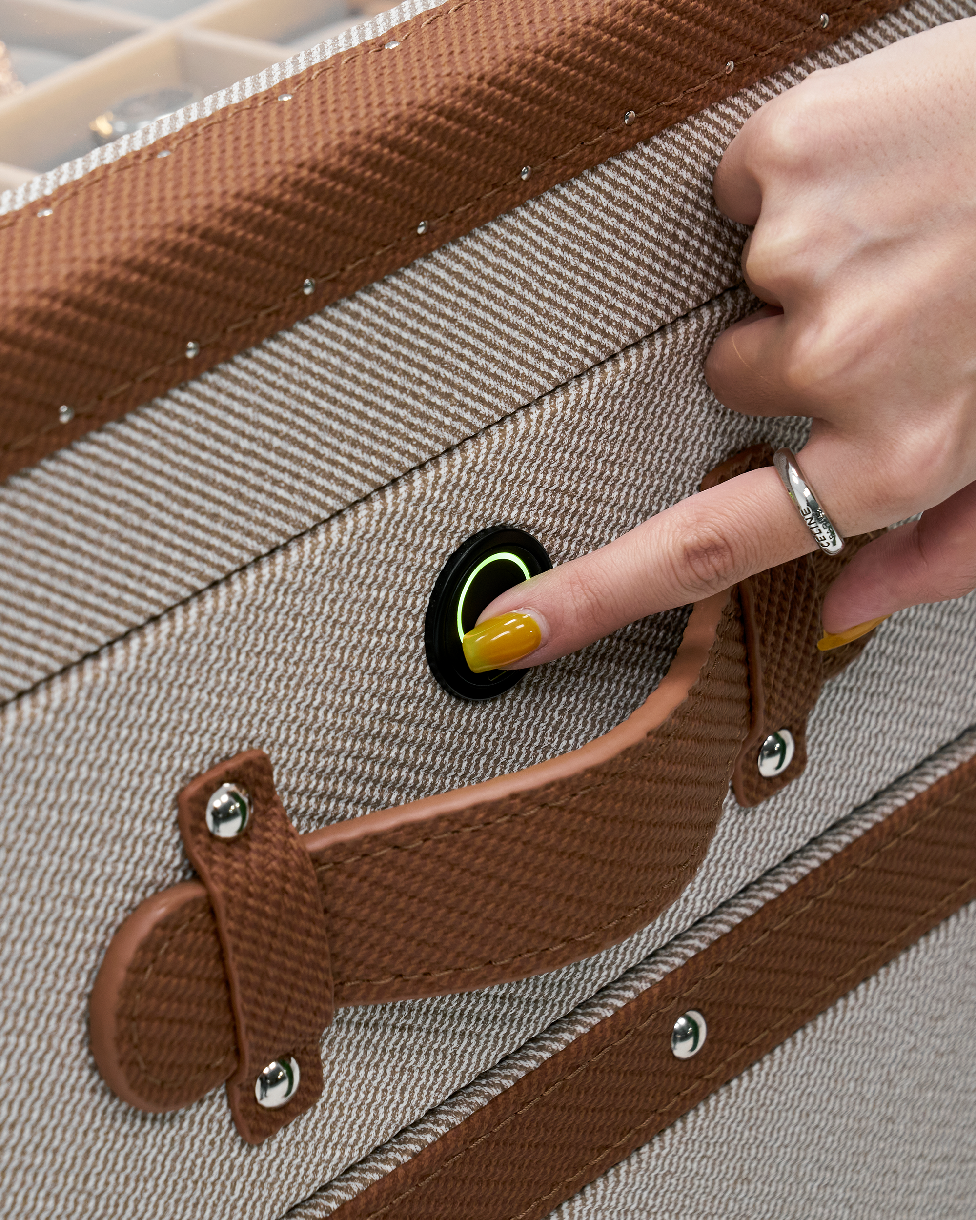 Sandstone microfiber leather jewelry chest of drawers, SIRAE Casa Dubai