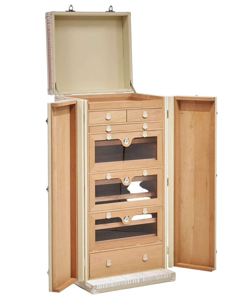 Aurum Wire · The Connoisseur Cigar Humidor Cabinet - Frosted Silver