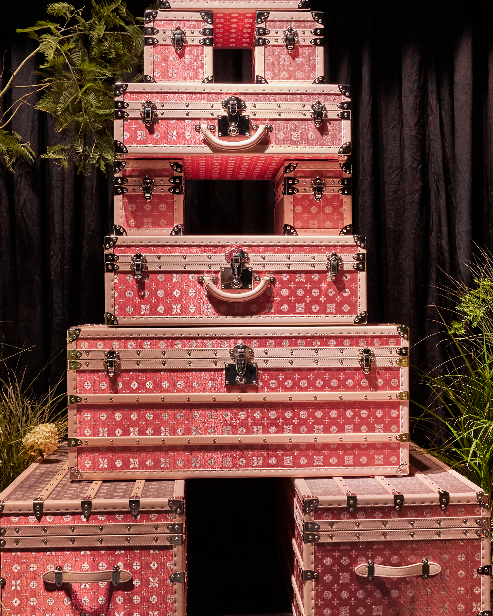 Blossom Pink tower display case styled in a Dubai interior
