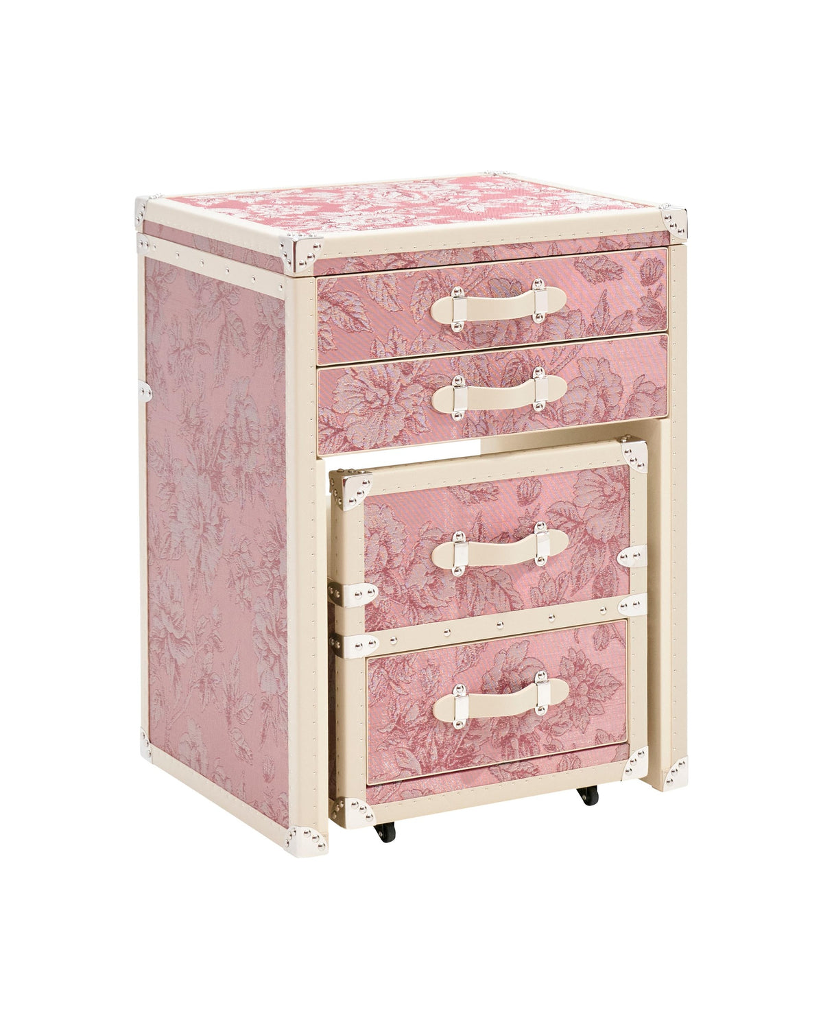 Open view of the rose copper wire dressing table with mirror, Aurum Wire, SIRAE Dubai