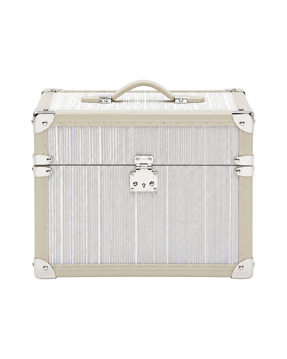 Frosted silver woven copper wire jewellery case with carry handle, SIRAE Dubai