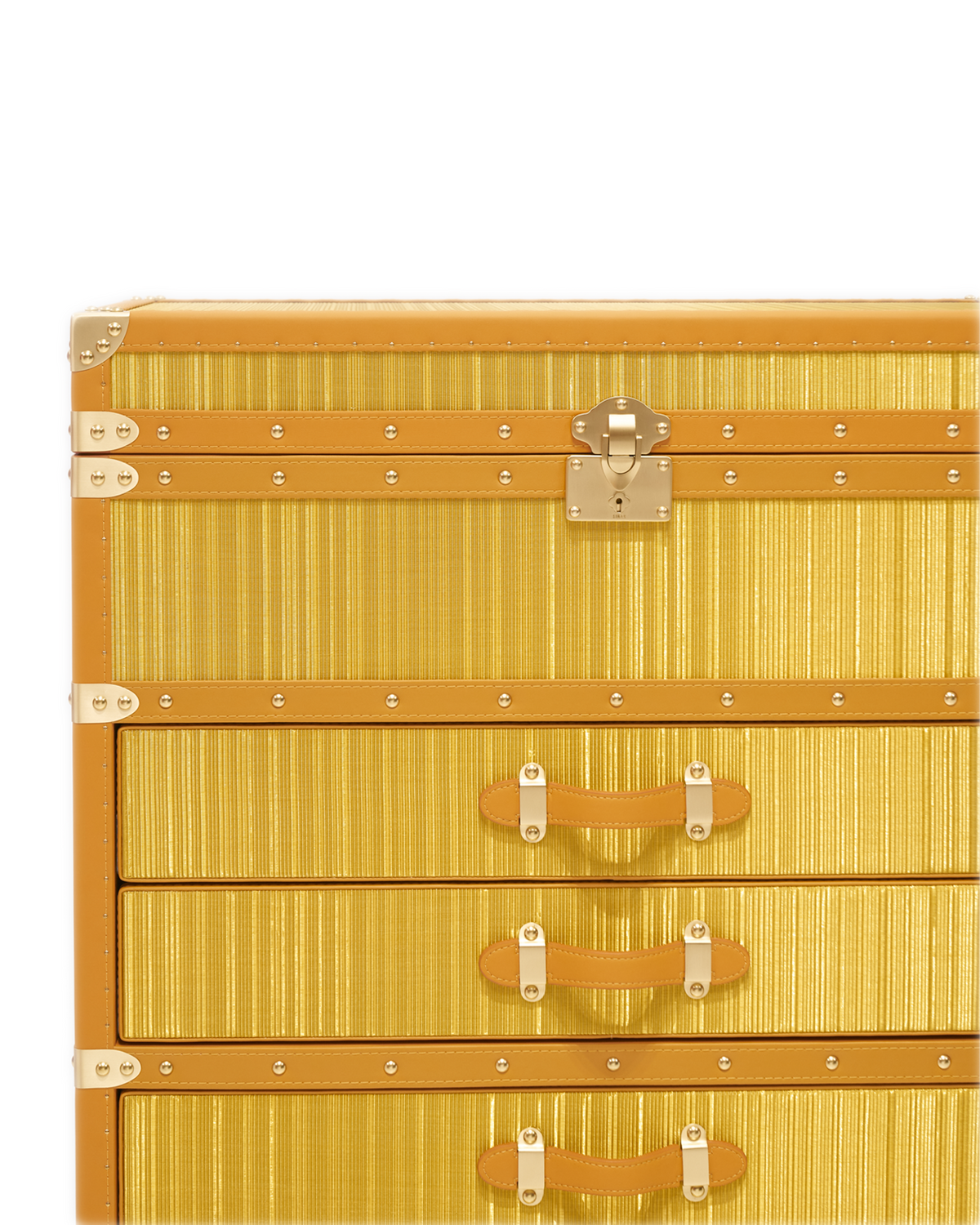 Drawer detail on the Honey Gold jewelry cabinet
