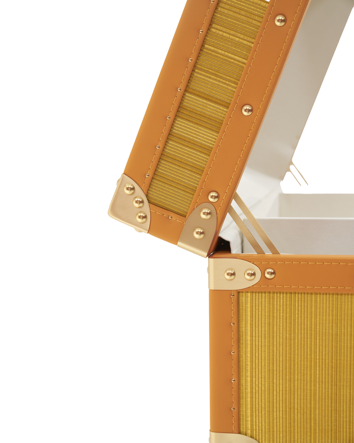Side view of the Honey Gold floor-standing jewelry armoire