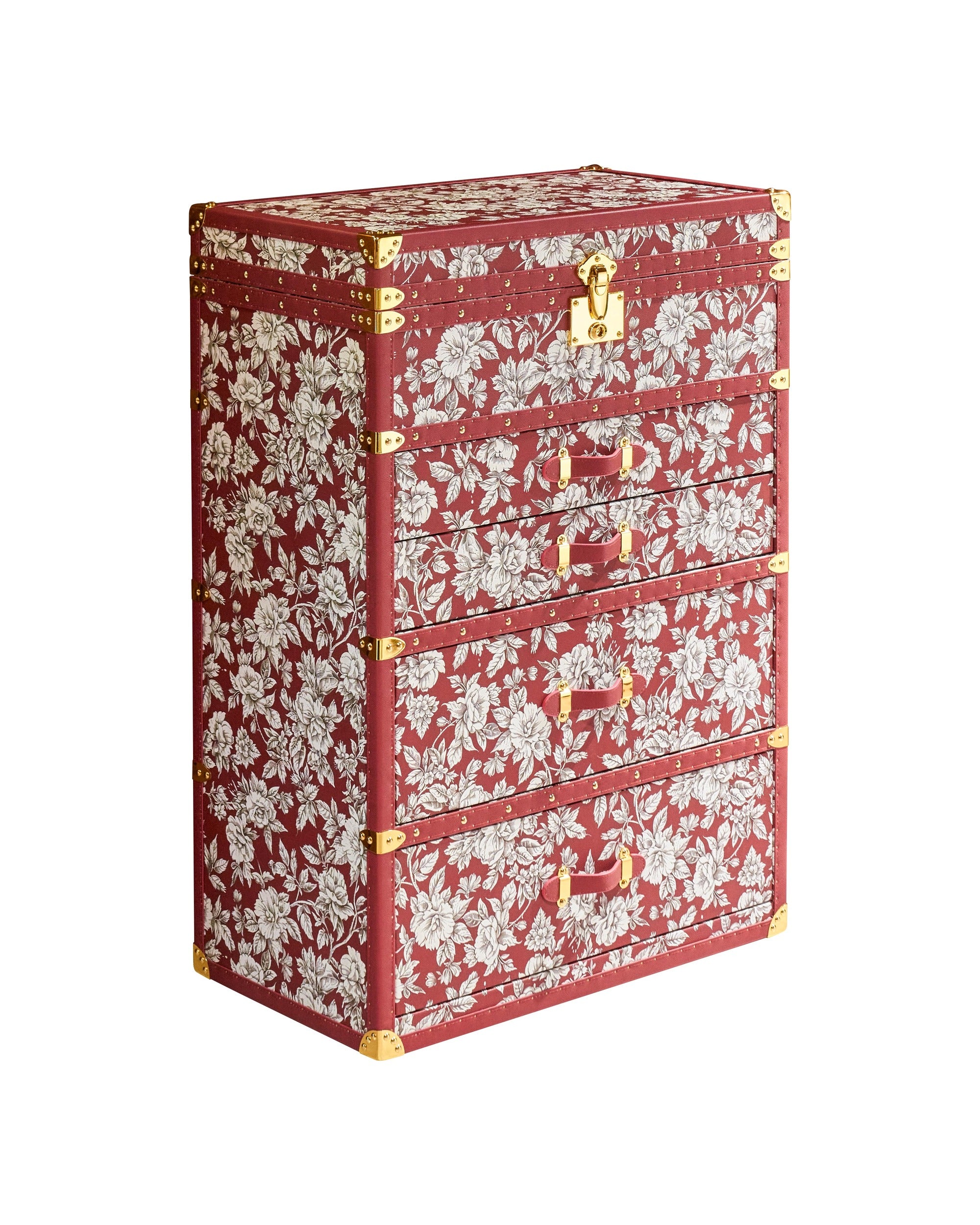 Red floral leather jewelry cabinet, SIRAE Casa Dubai