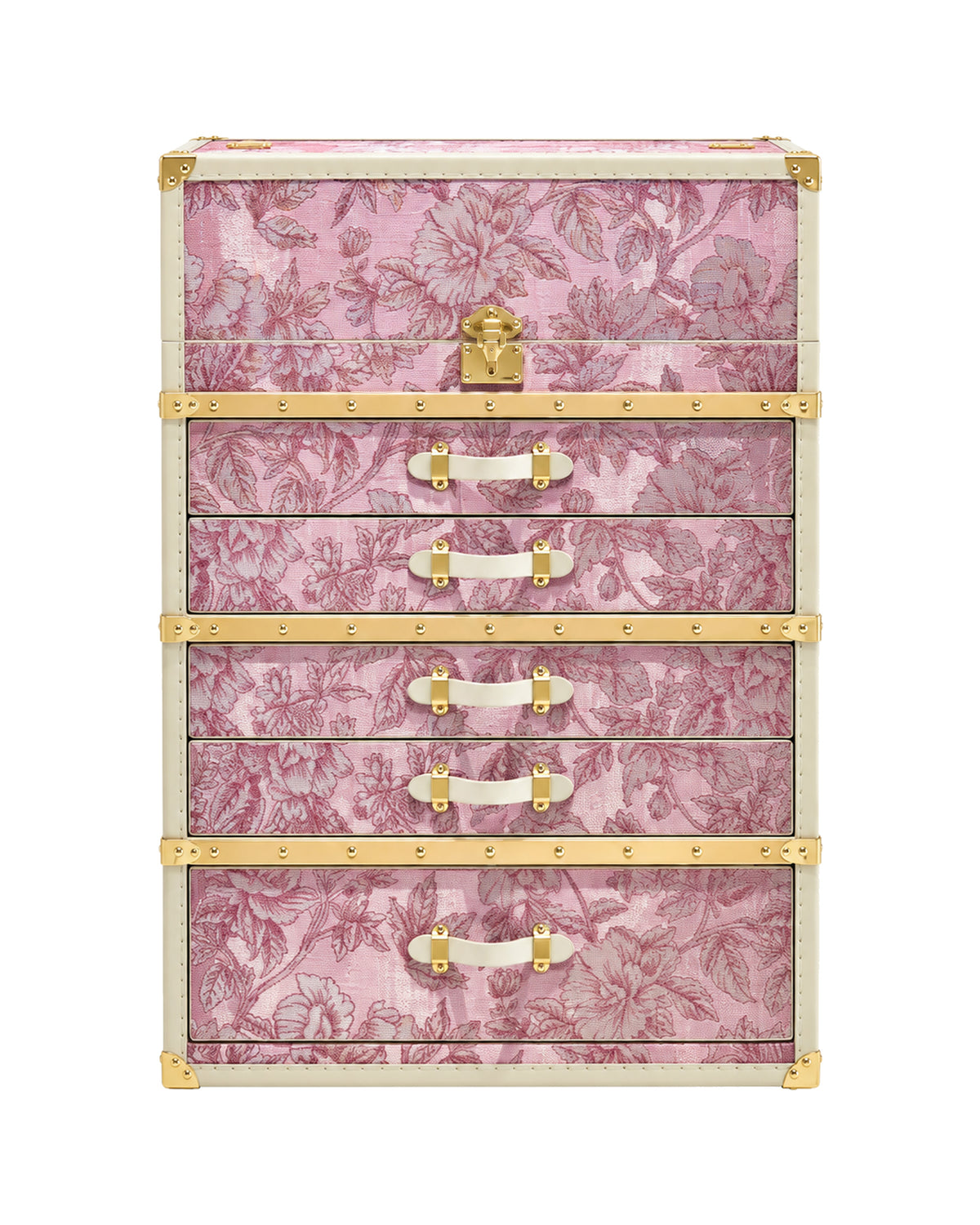 Blossom Pink woven copper wire jewellery cabinet with watch winders, SIRAE Dubai