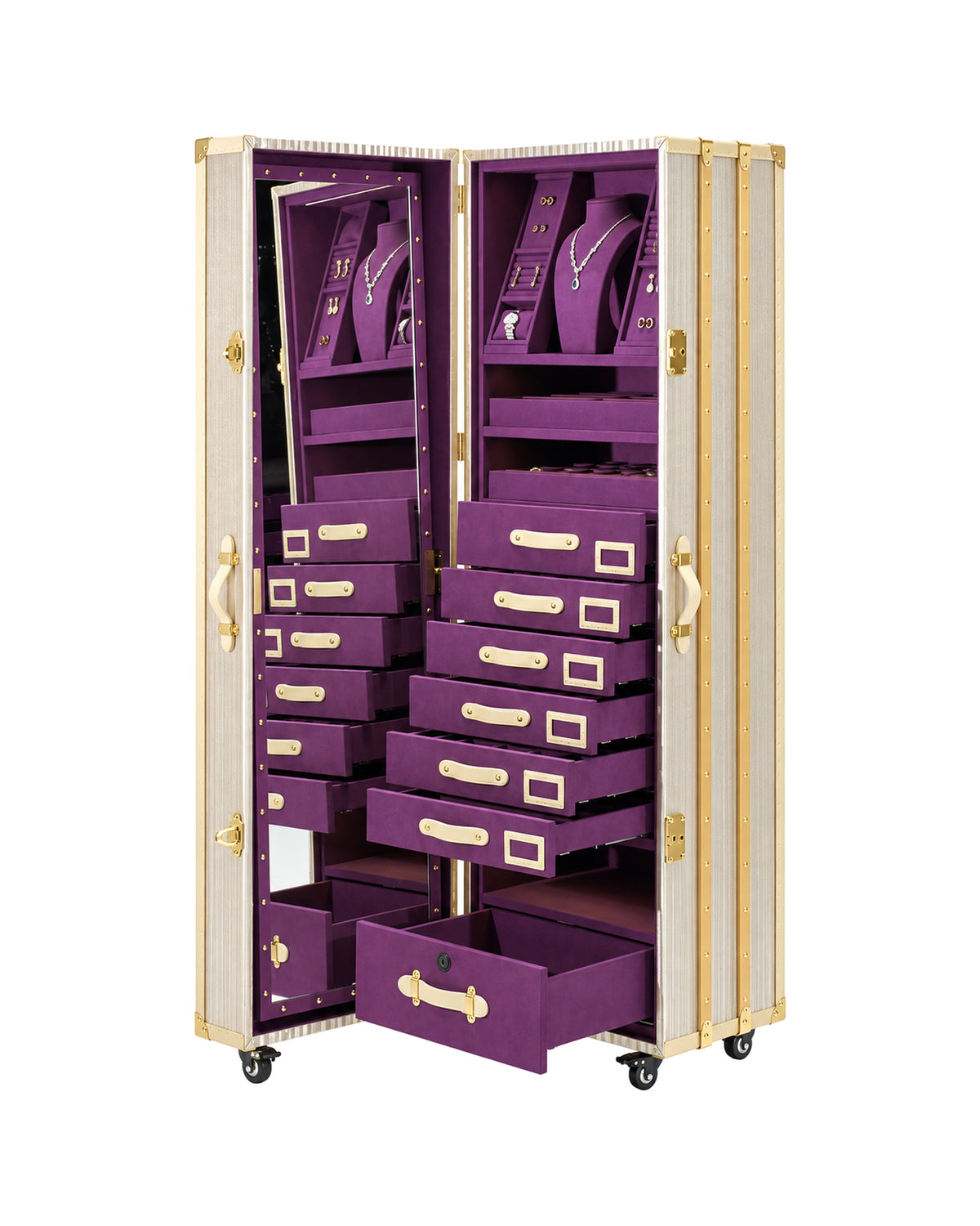 Ivory and amethyst standing jewellery armoire, SIRAE Dubai